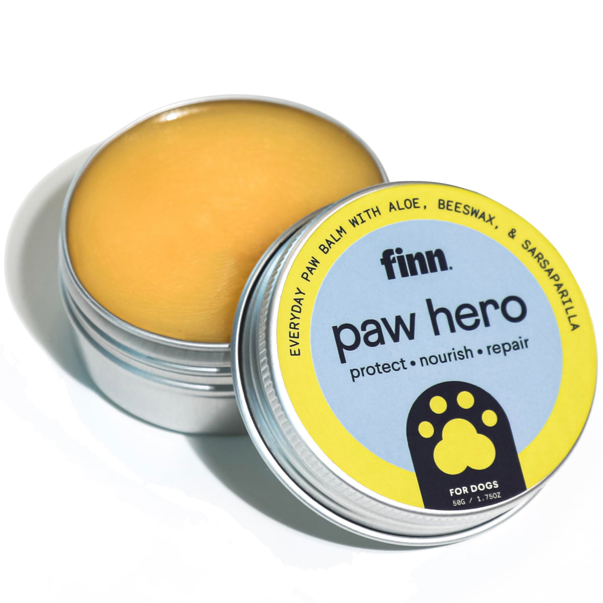 Finn Paw Hero | Natural Revitalizing Dog Paw Balm | Protect, Nourish & Repair From Winter, Snow, Damage, And Dryness - 1.75 Oz