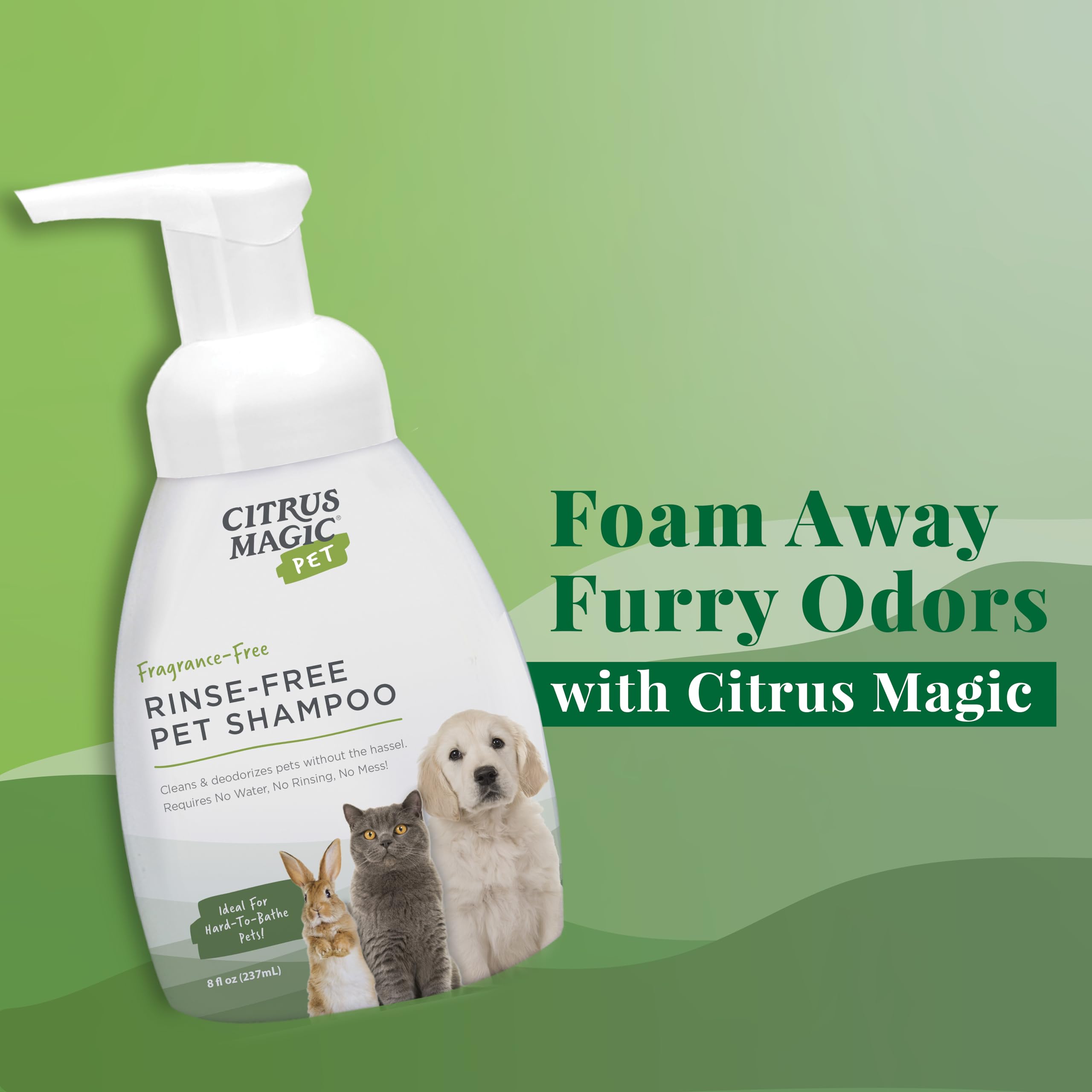 Citrus Magic Pet Rinse-Free Pet Shampoo, 8-Fluid Ounce