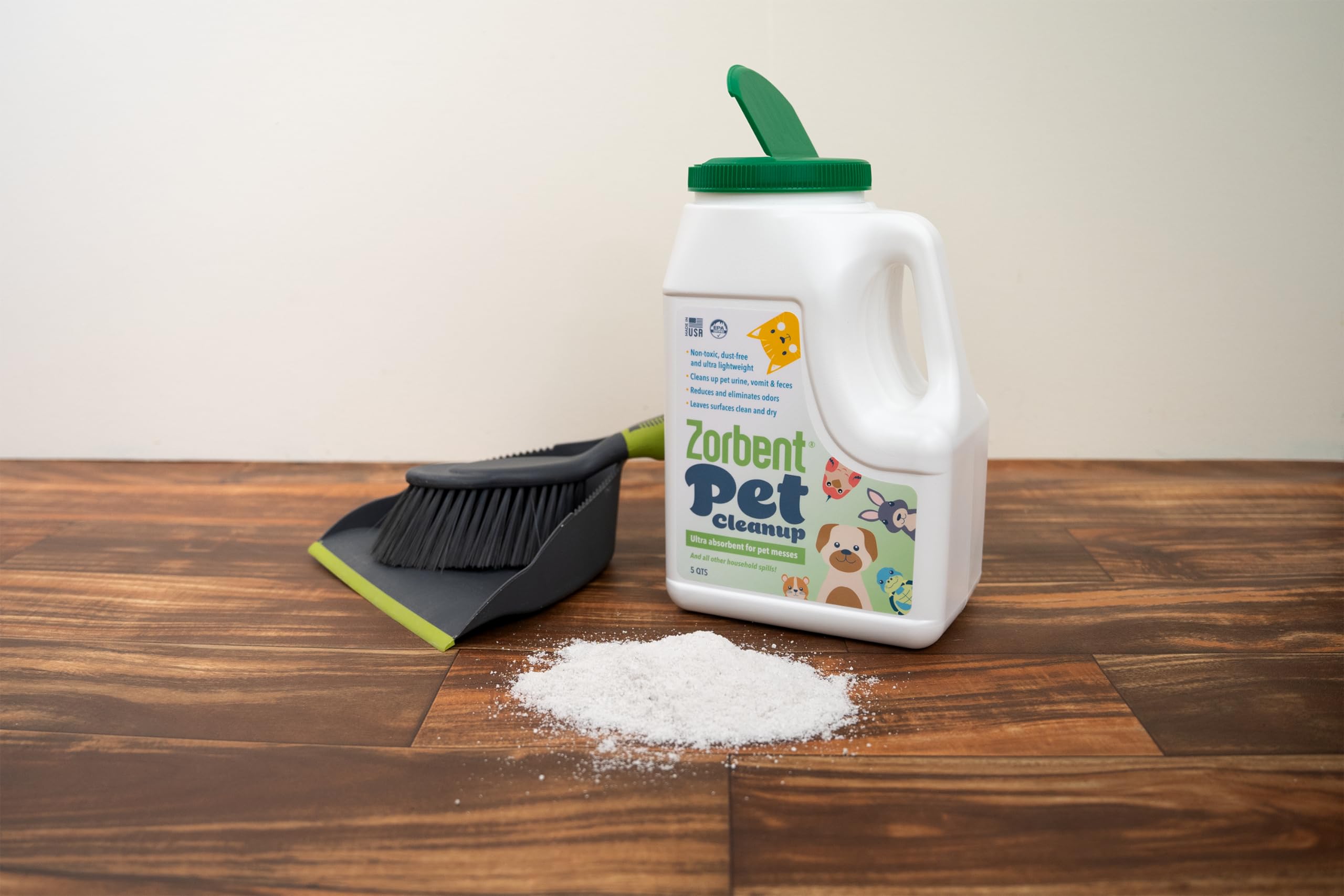 Zorbent Pet Cleanup - Industrial-Grade Pet Mess Cleaner Tackles The Grossest Pet Messes In Seconds. Each Jug Absorbs Up To 1 Gal