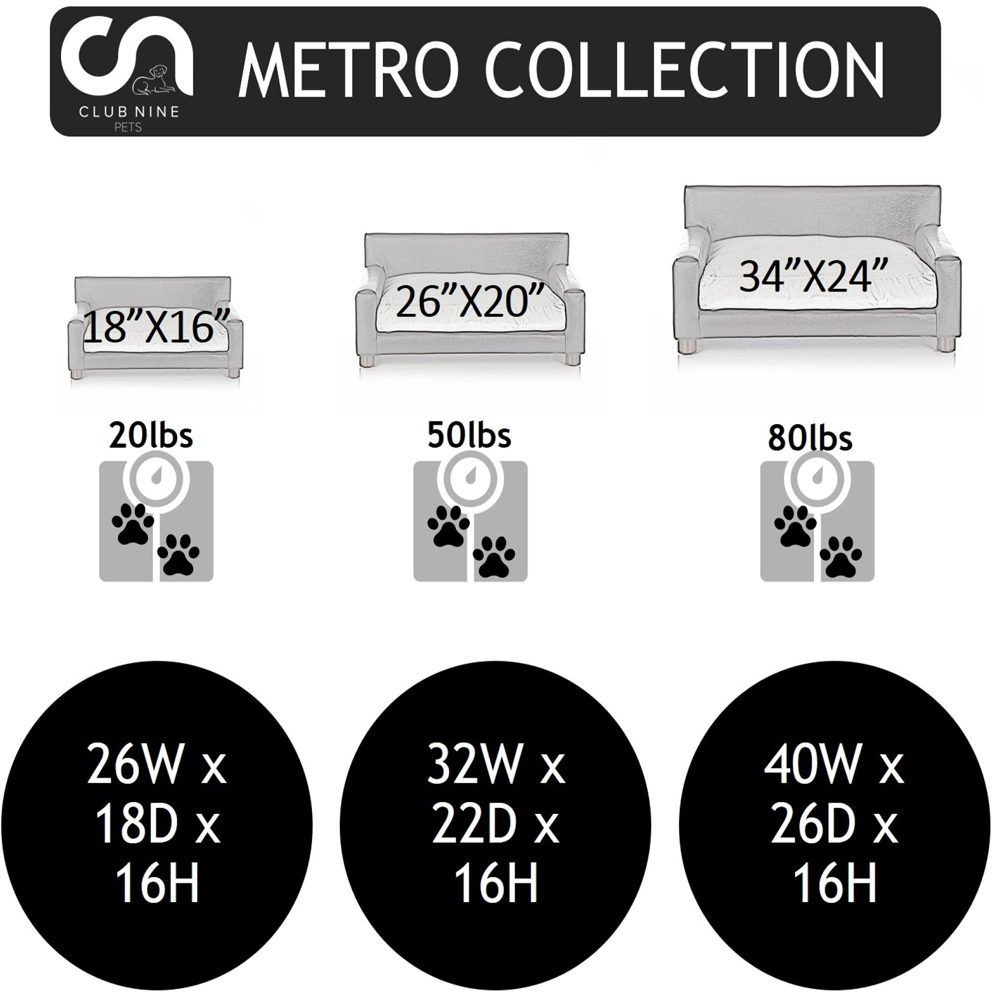 Club Nine Pets Unisex Metro Orthopedic Dog Bed - Medium Metal Gray Md One Size