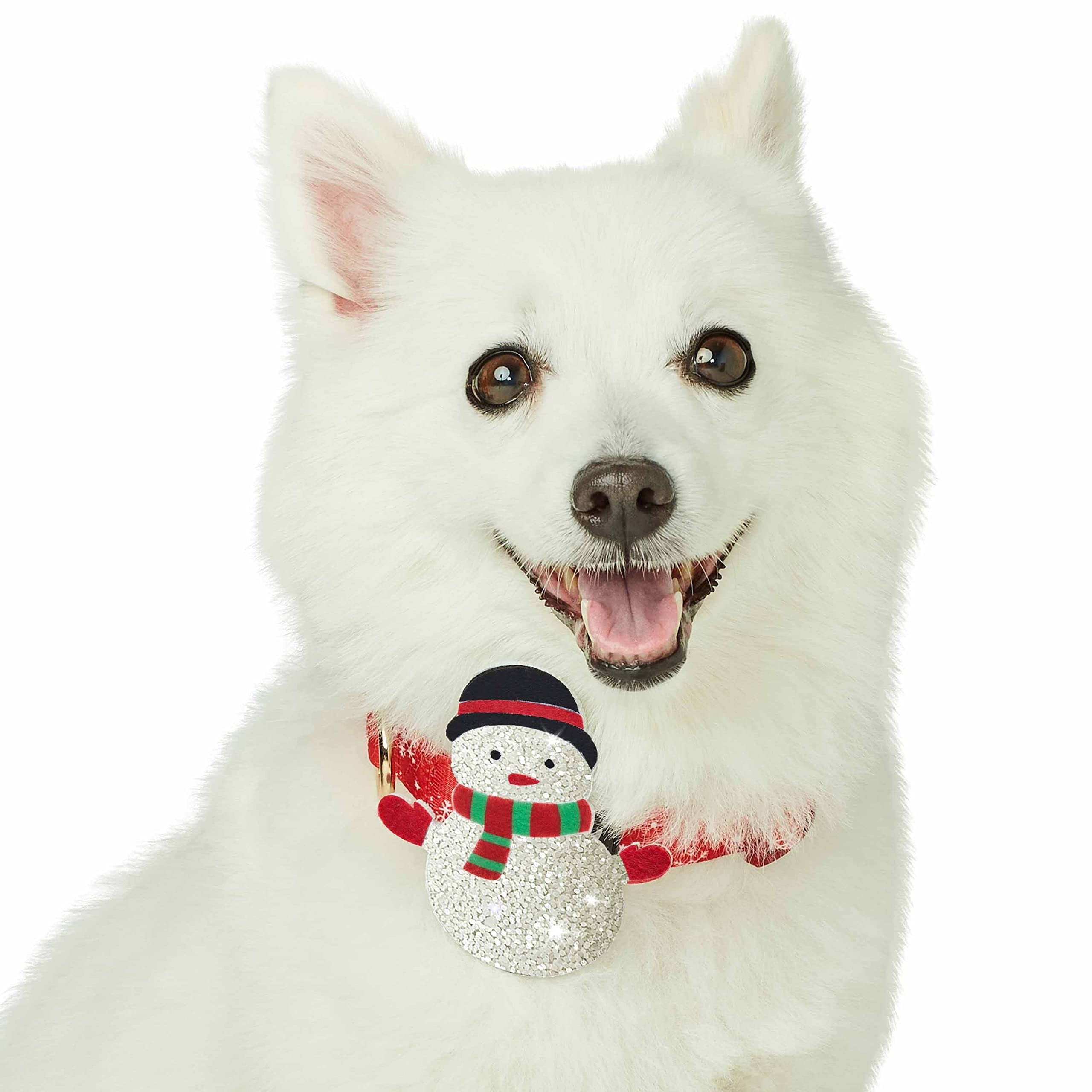 Blueberry Pet Christmas Snowflake Adjustable Dog Collar, Small, Neck 12''-16'', Festive Snowman D  Cor - Dog Collars For Small D