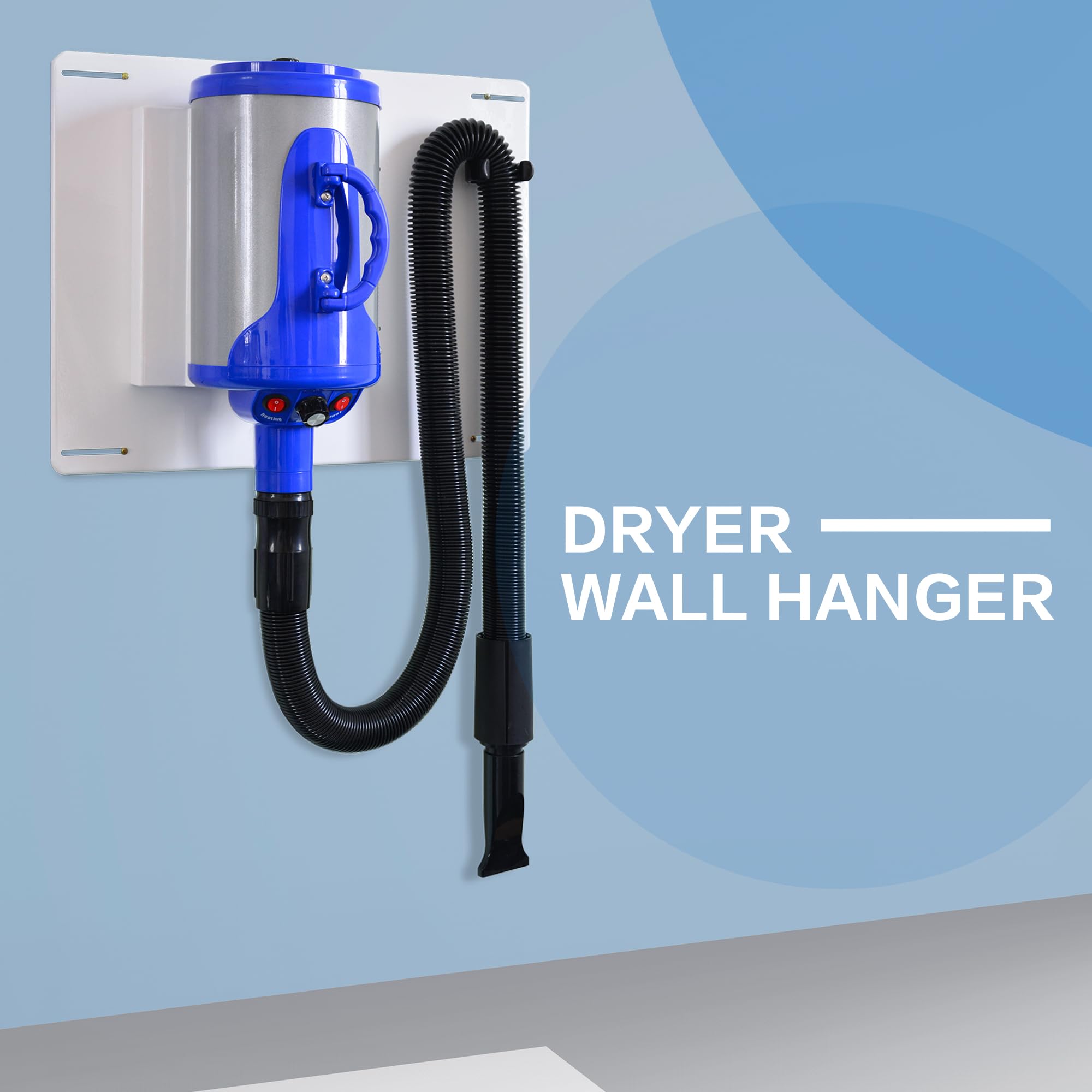 Shelandy Pet Dryer Wall Mount With Hose Holder | Iron Hanger And Bracket Compatible To Dry Wall
