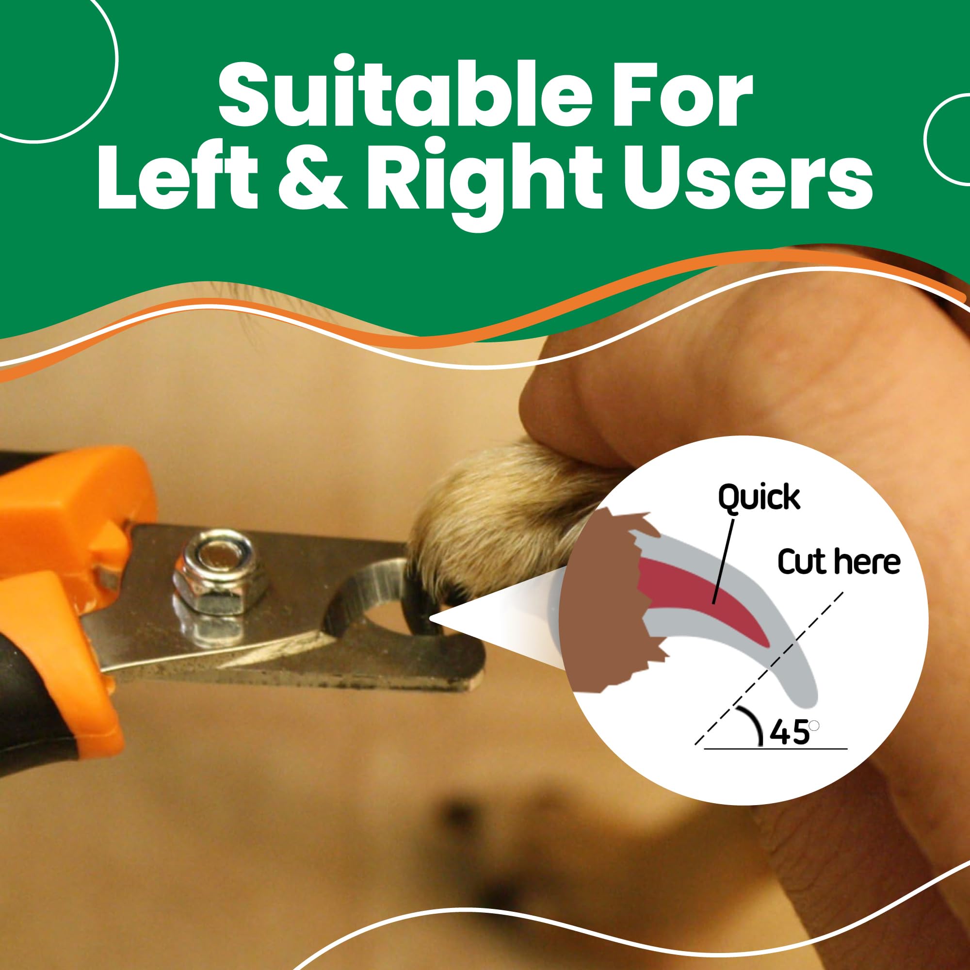 Gopets Pet Nail Clipper For Small To Medium Dogs & Cats - Stainless Steel Blades With Nail File, Angled Design For Safe & Effective Trimming, Ergonomic Handle