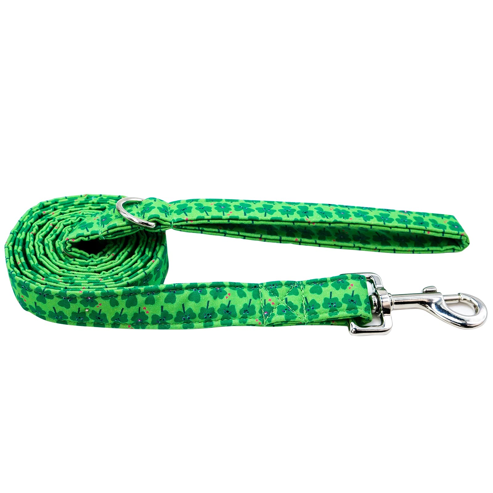Babole Pet St.Patrick'S Day Dog Leash,Durable Handmade Dog Leashes With Soft Handle, Manual Dog Leashes Matching Cute Green Clov