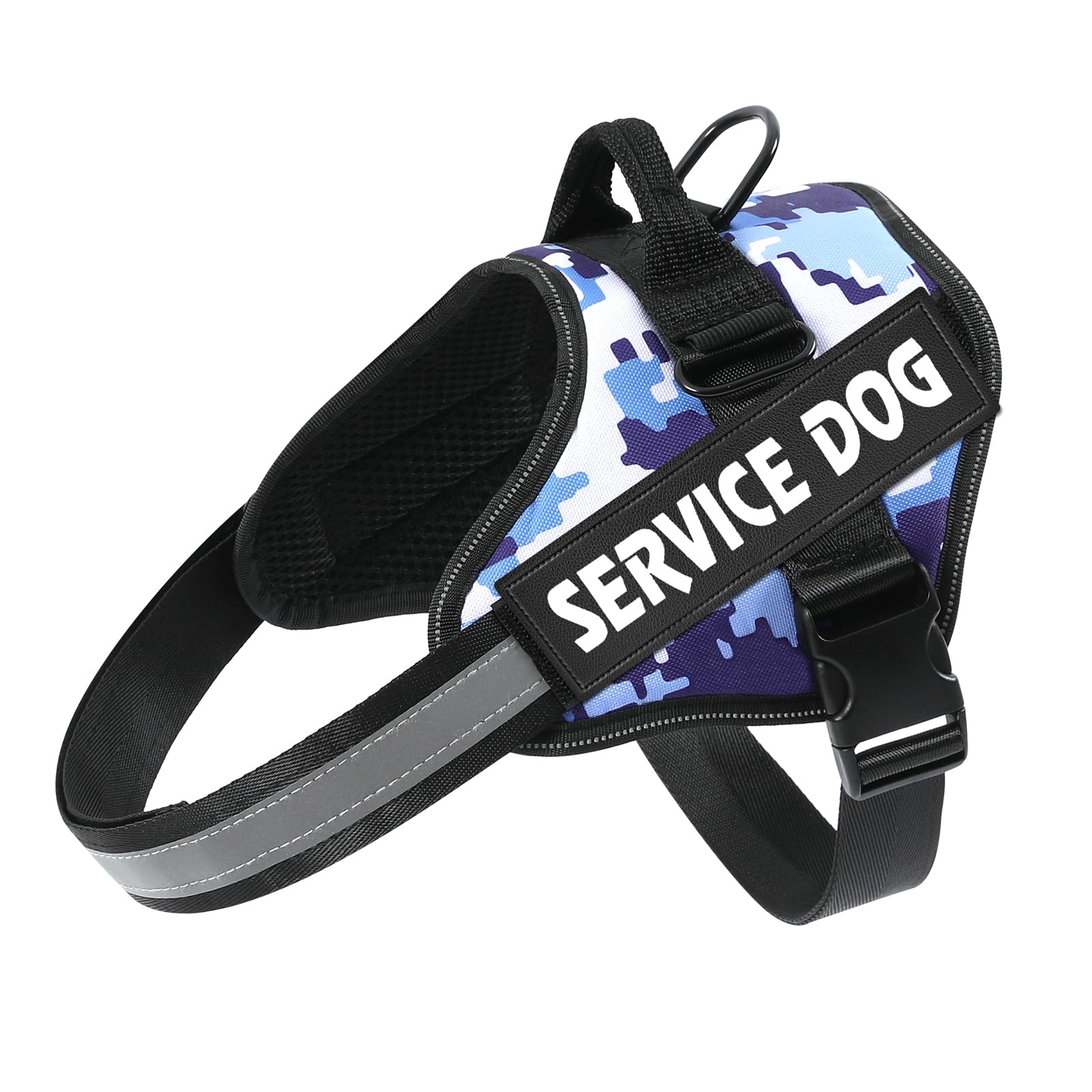 MUMUPET Service Dog Harness with 3M Reflective Safety, Easy Adjust & No-Pull Design - Breathable Nylon Handle for Small/Medium/L
