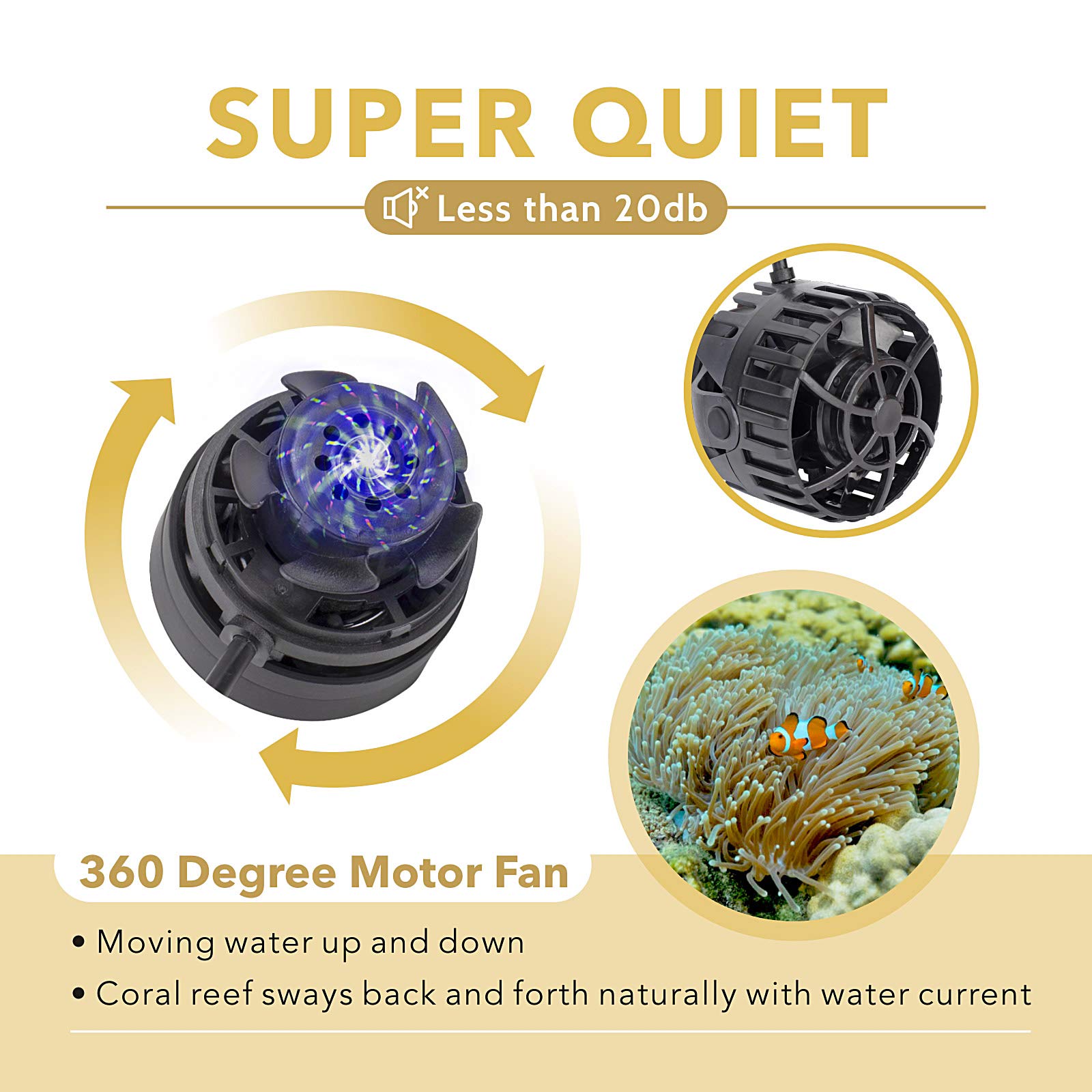 Hygger Mini Wave Maker Aquarium Magnetic Dc Powerhead With Led Display Controller For Saltwater Tank, 2600 Gph Aquarium Water Ci