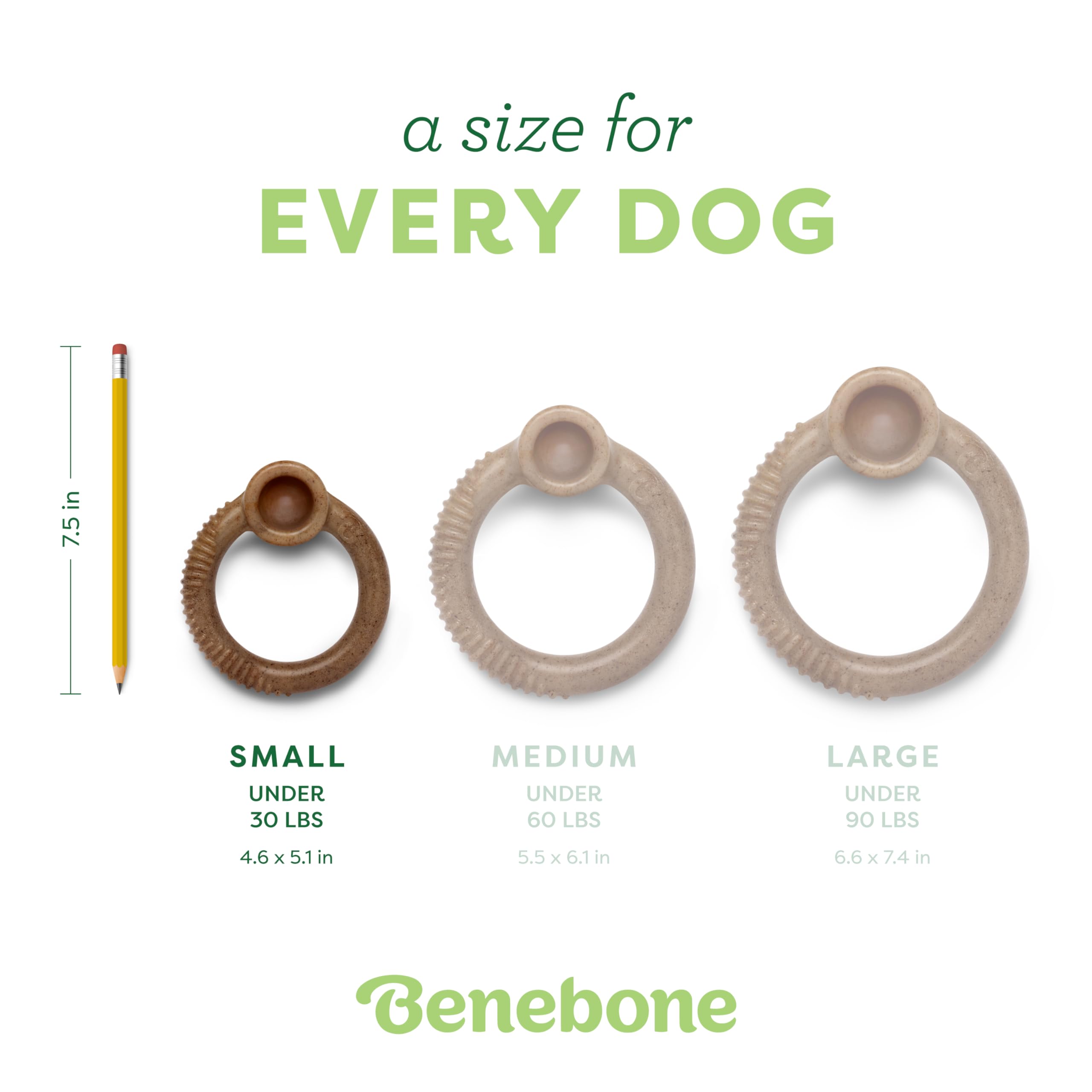 Benebone Ring Durable Dog Chew Toy For Aggressive Chewers, Real Bacon, Made In Usa, Small