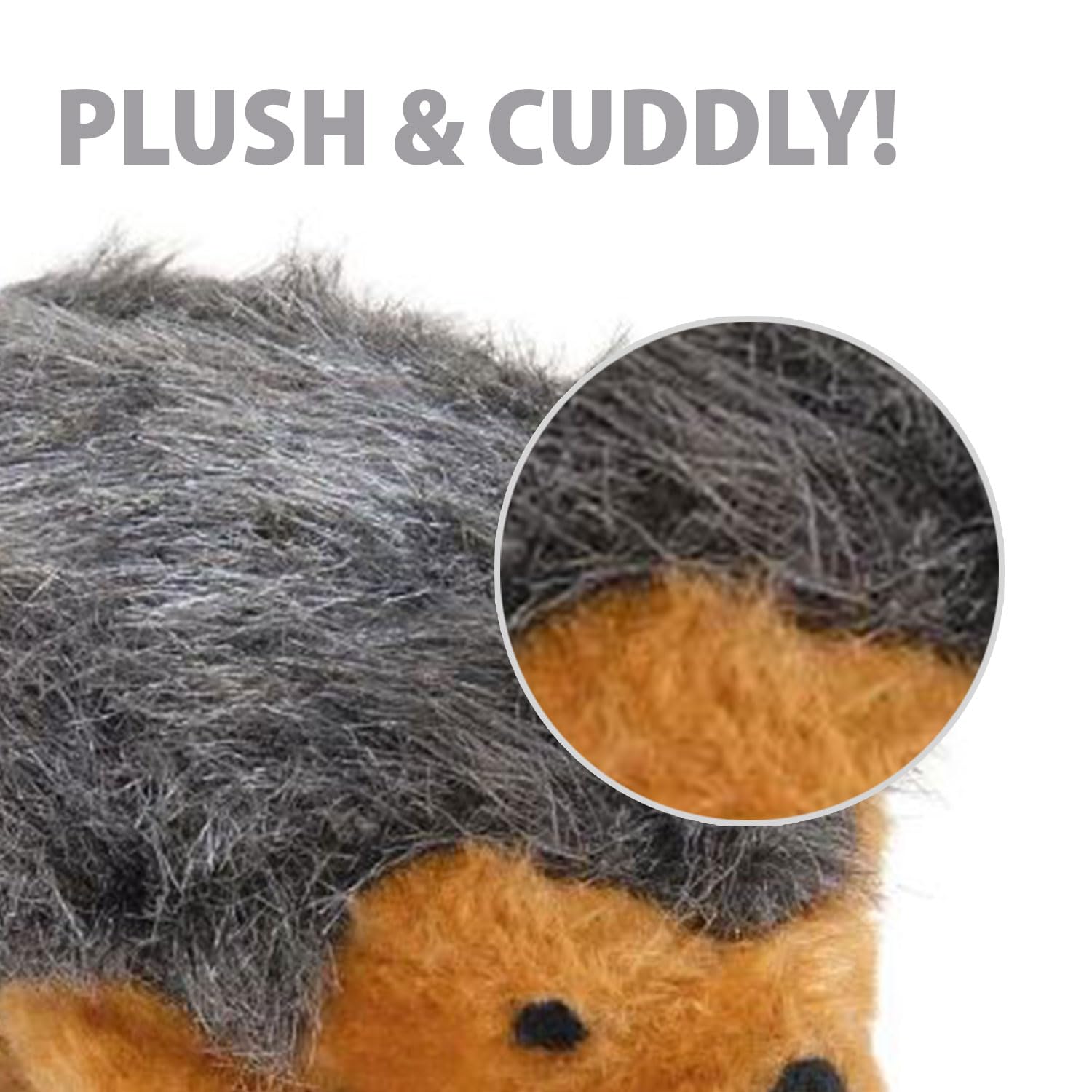 Jeffers Pet Plush Dog Toy With Squeaker, Hedgehog 6' - Soft Crinkle Fabric, Safe & Durable, Healthy Fun For Small & Medium Dogs