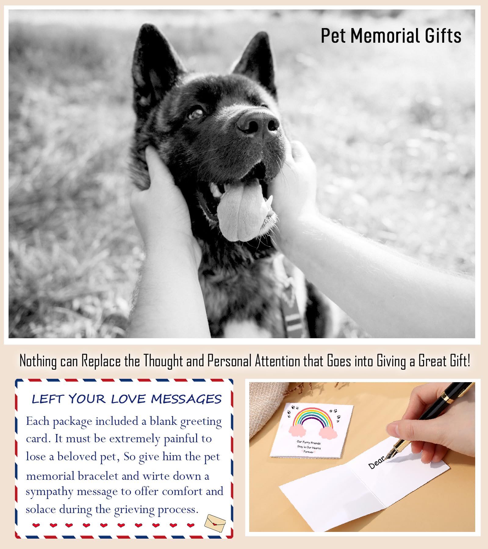 TONY & SANDY Dog Memorial Gifts for Loss of Dog, Pet Sympathy Gift, Pet Passing Away Remembrance Bereavement Memorial Bracelet f