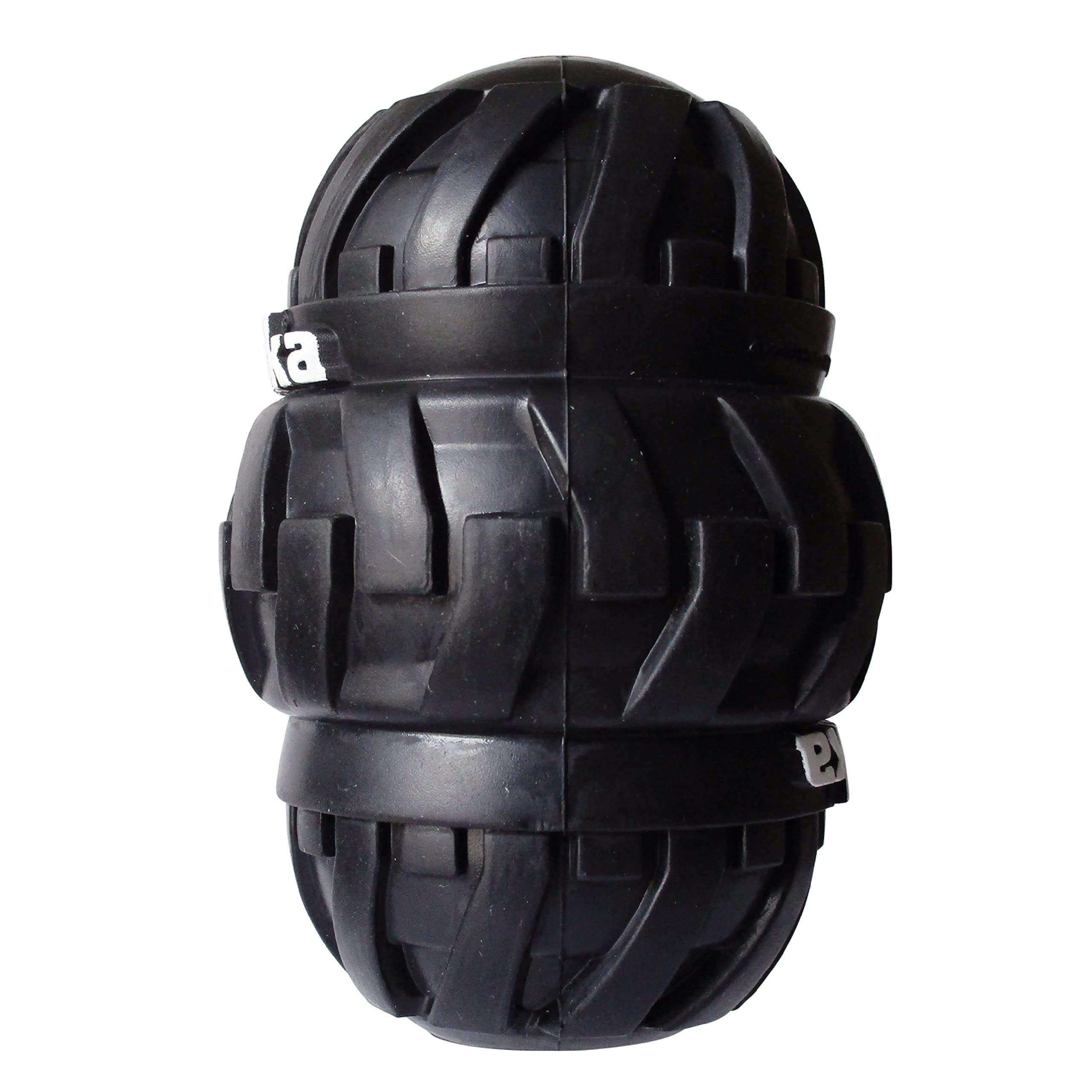 Tonka Tri-Stack Tread Feeder Dog Toy, Lightweight, Durable And Water Resistant, 4 Inches, For Medium/Large Breeds, Single Unit, Black