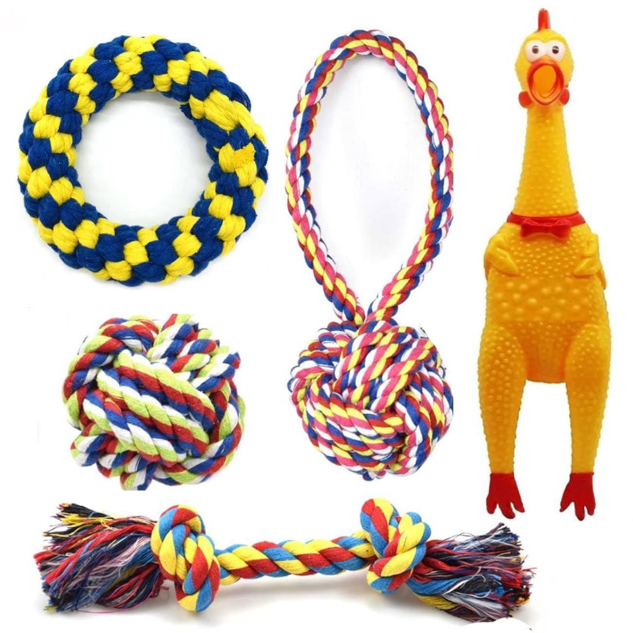 Psk Pet Mart Dog Aggressive Chewers Large Medium Breed, Small Puppy Teething Chew Toys, Squawking Chicken Rubber Squeeze Squeaky