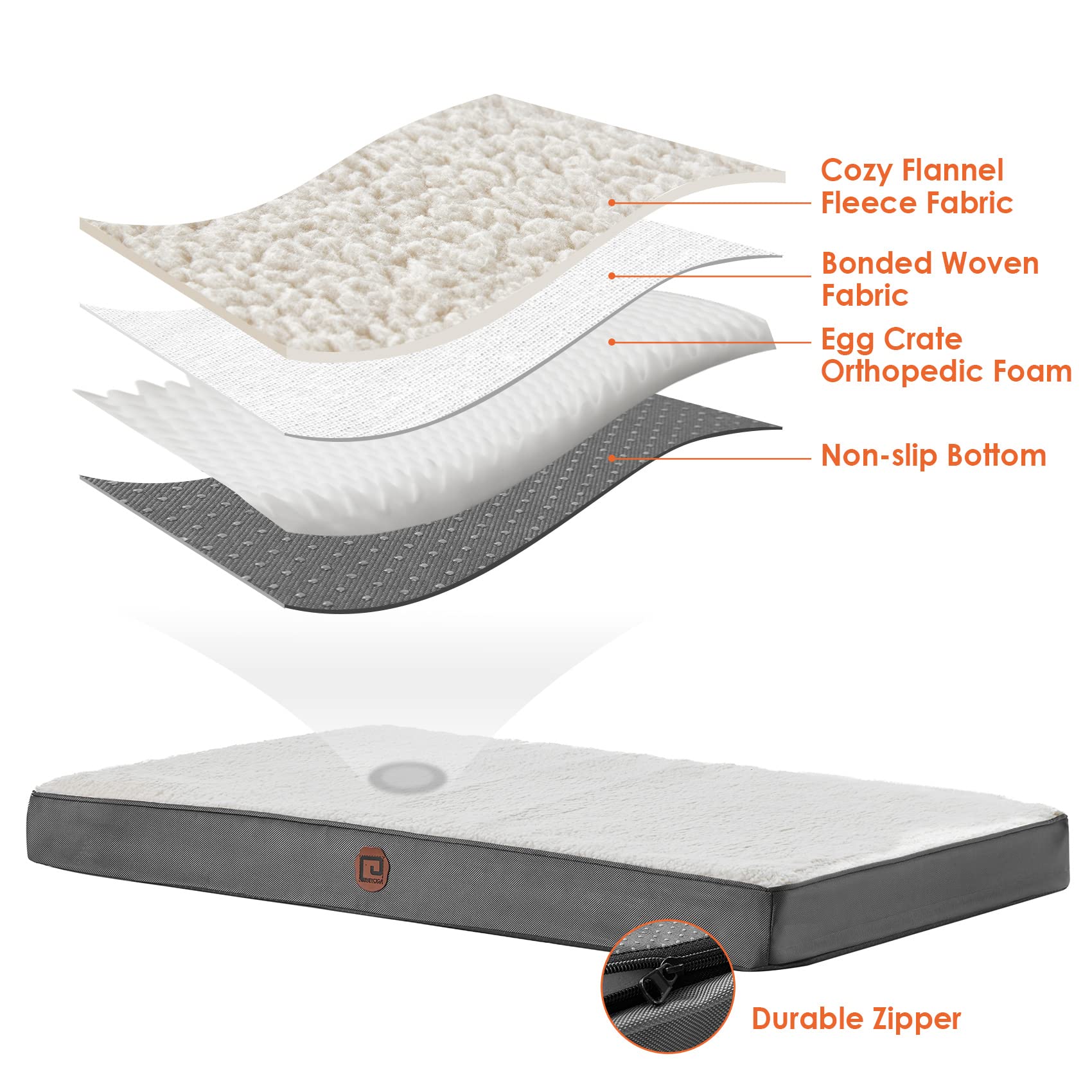 Eheyciga Orthopedic Xl Dog Beds For Extra Large Dogs With Removable Washable Cover, Beige, 44X32