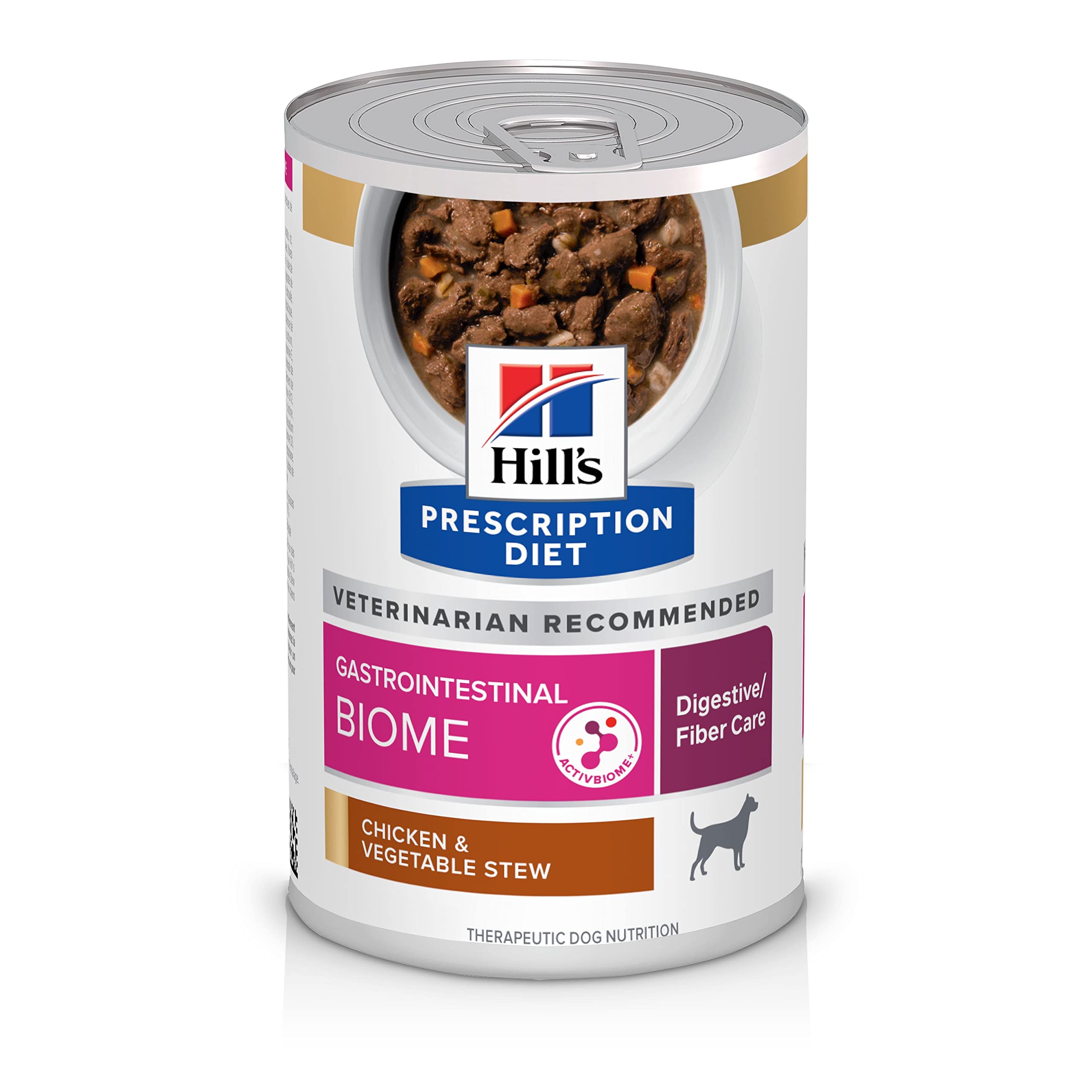 Hills Prescription Diet Gastrointestinal Biome Digestive/Fiber Care Chicken & Vegetable Stew Wet Dog Food, Veterinary Diet, 12.