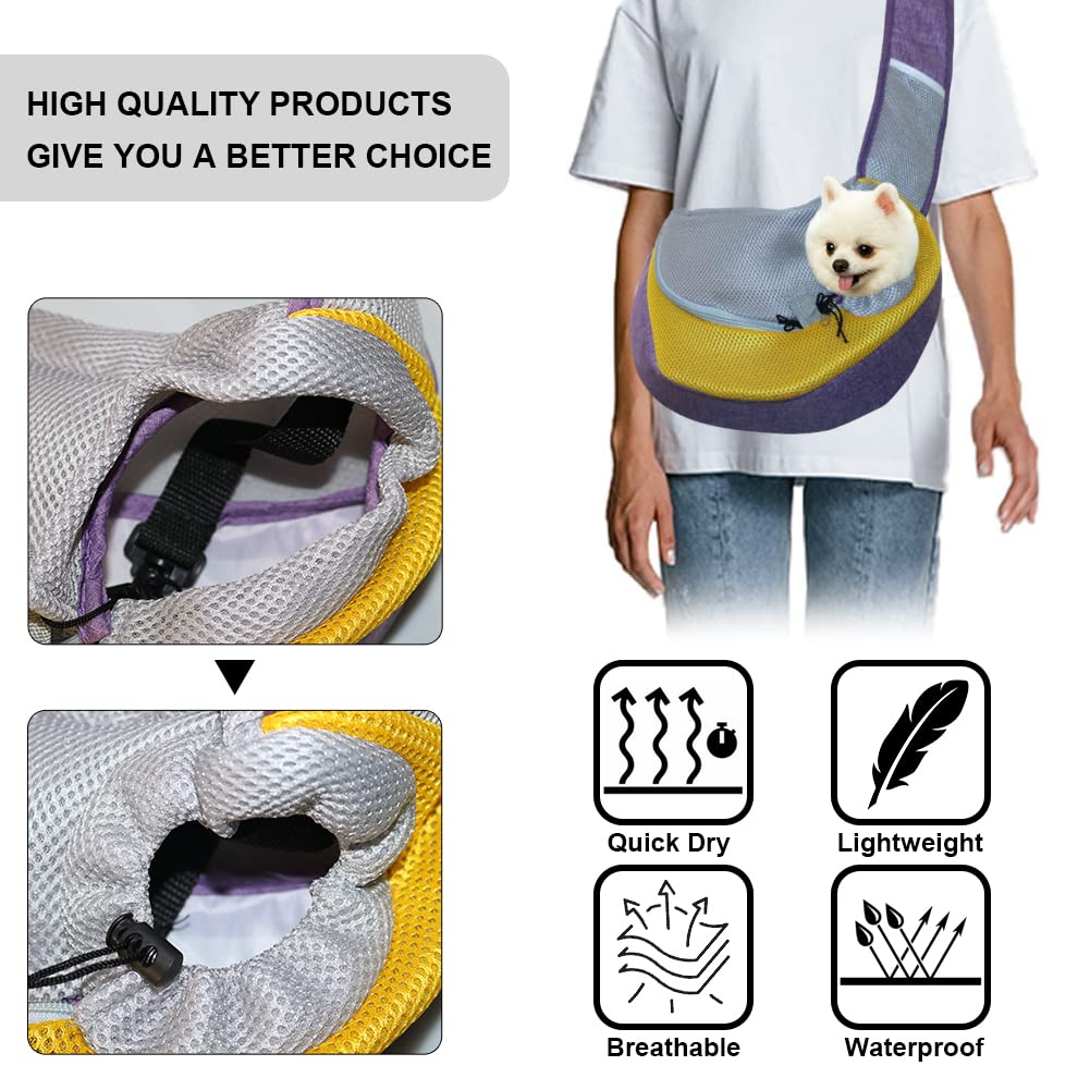 Feimax Pet Dog Sling Carrier Puppy Pet Slings Bag For Small Dogs Cats Satchel Carriers Breathable Mesh Hand Free With Adjustable