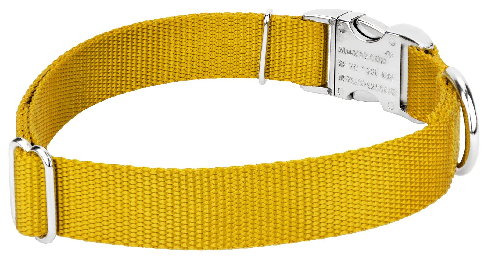 Country Brook Design - Vibrant 30+ Color Selection - Premium Nylon Dog Collar With Metal Buckle (Small, 3/4 Inch, Gold)