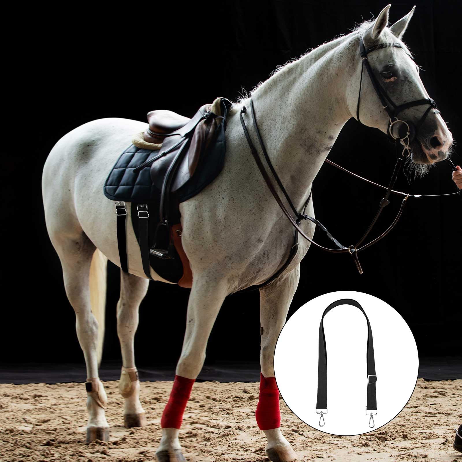 2Pcs Horse Blanket Leg Straps, Elastic Horse Blanket Leg Straps Horse Blanket Belly Band Replacement With Swivel Snap Hook Wrap