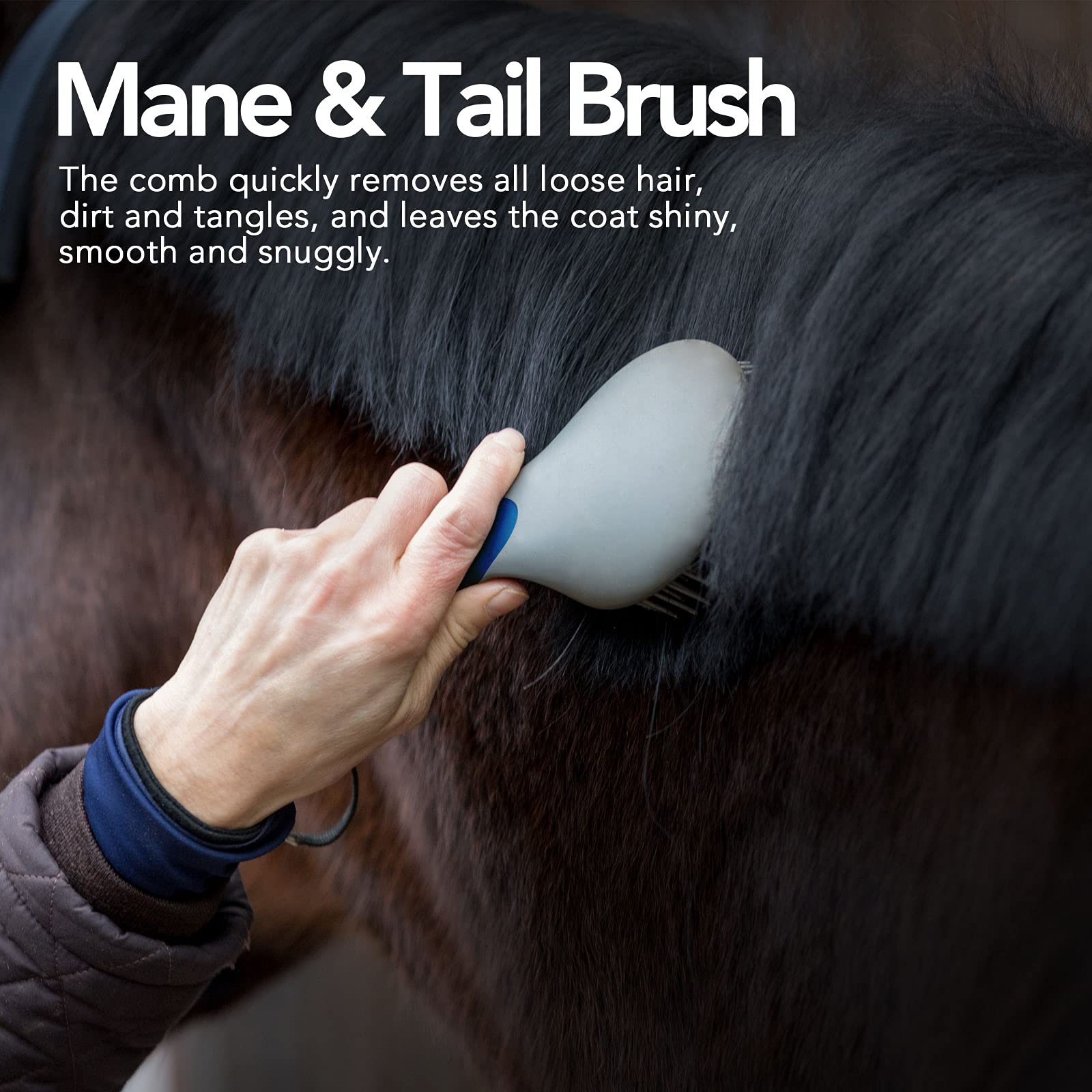 Harrison Howard Shinewell Humanized Design Non-Slip Ultra-Soothing Mane And Tail Brush For Horse