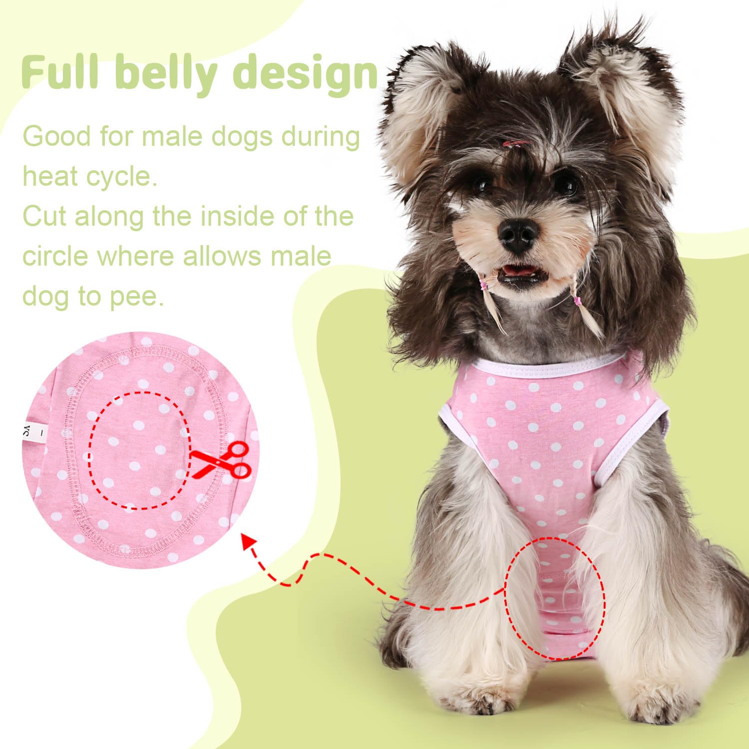 Etdane Dog Period Diapers Small Dog Period Suit Dog Sanitary Panties For Male Female Dogs Diaper Cover For Heat Pink Polka Dots/