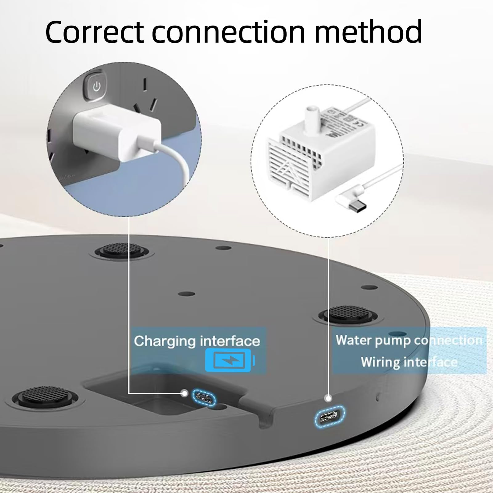 Battery Operated Cat Water Fountain Wireless, 4L/135Oz Stainless Steel Pet Fountain For Drinking Dog Water Dispenser Cordless Wi