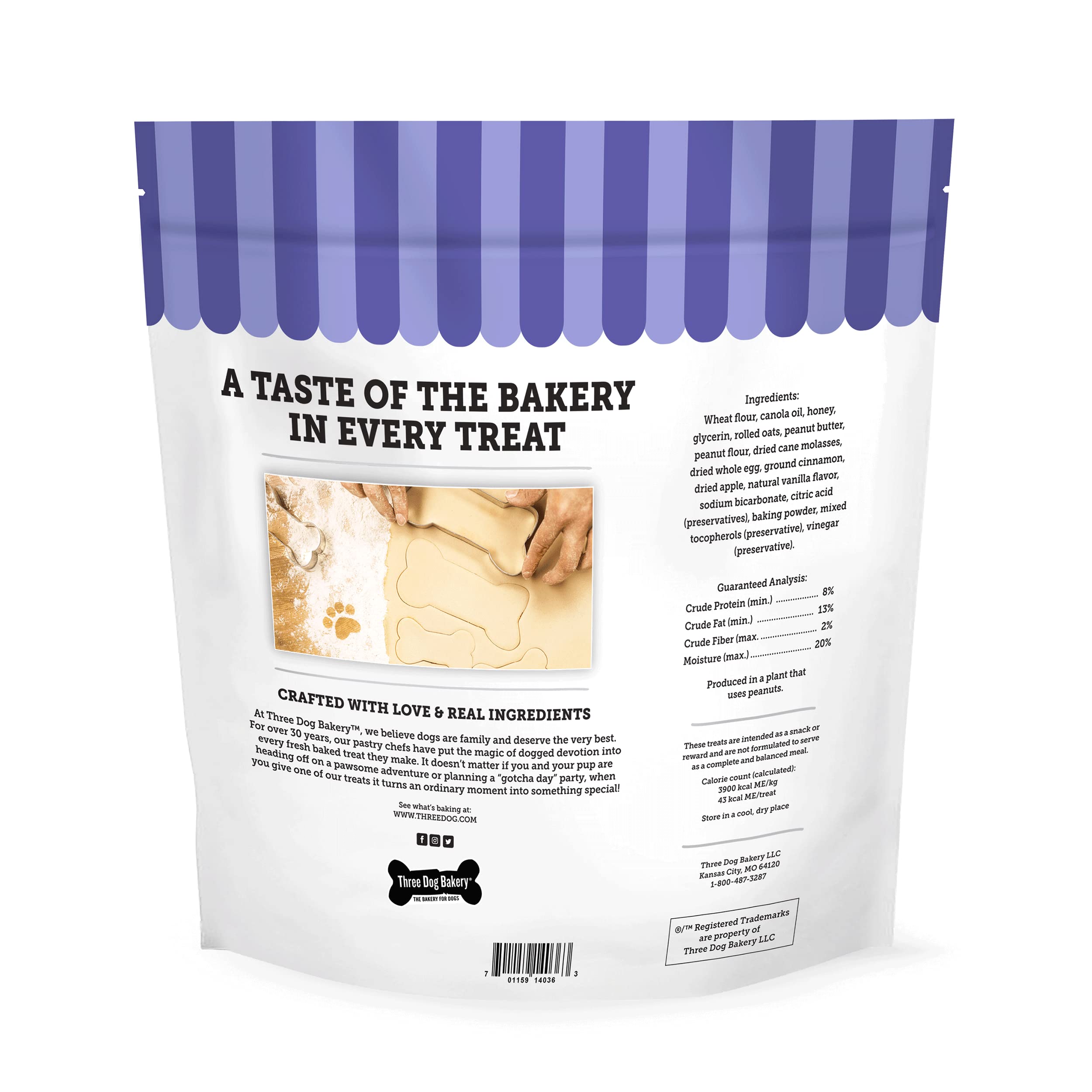 Three Dog Bakery AssortMutt Trio, 48oz - Delicious Dog Treats With Oats, Apple, Peanut Butter & Vanilla, Premium Dog Training Tr