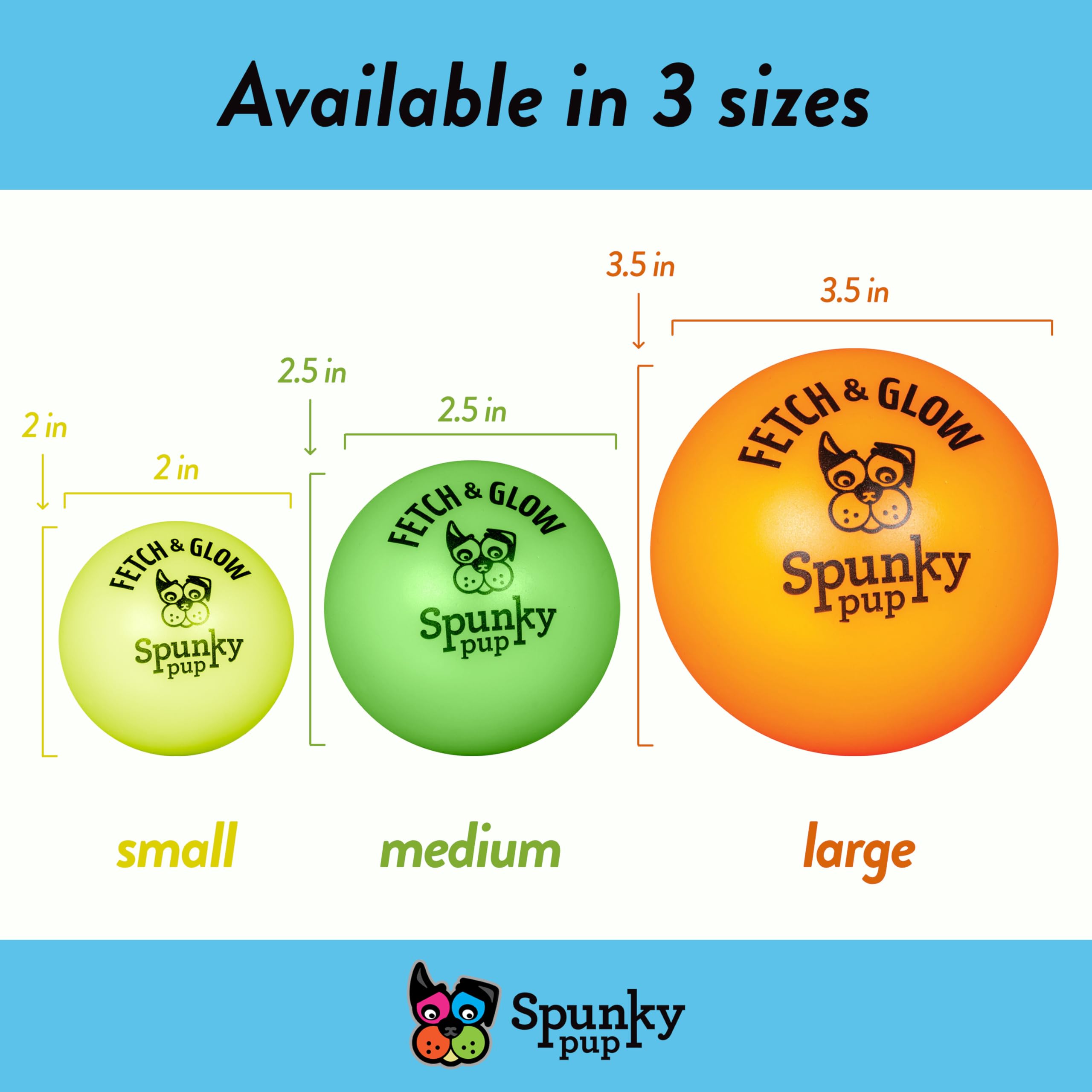 Spunky Pup Dog Fetch Ball Small 2 Count (Pack Of 1), (Assorted)