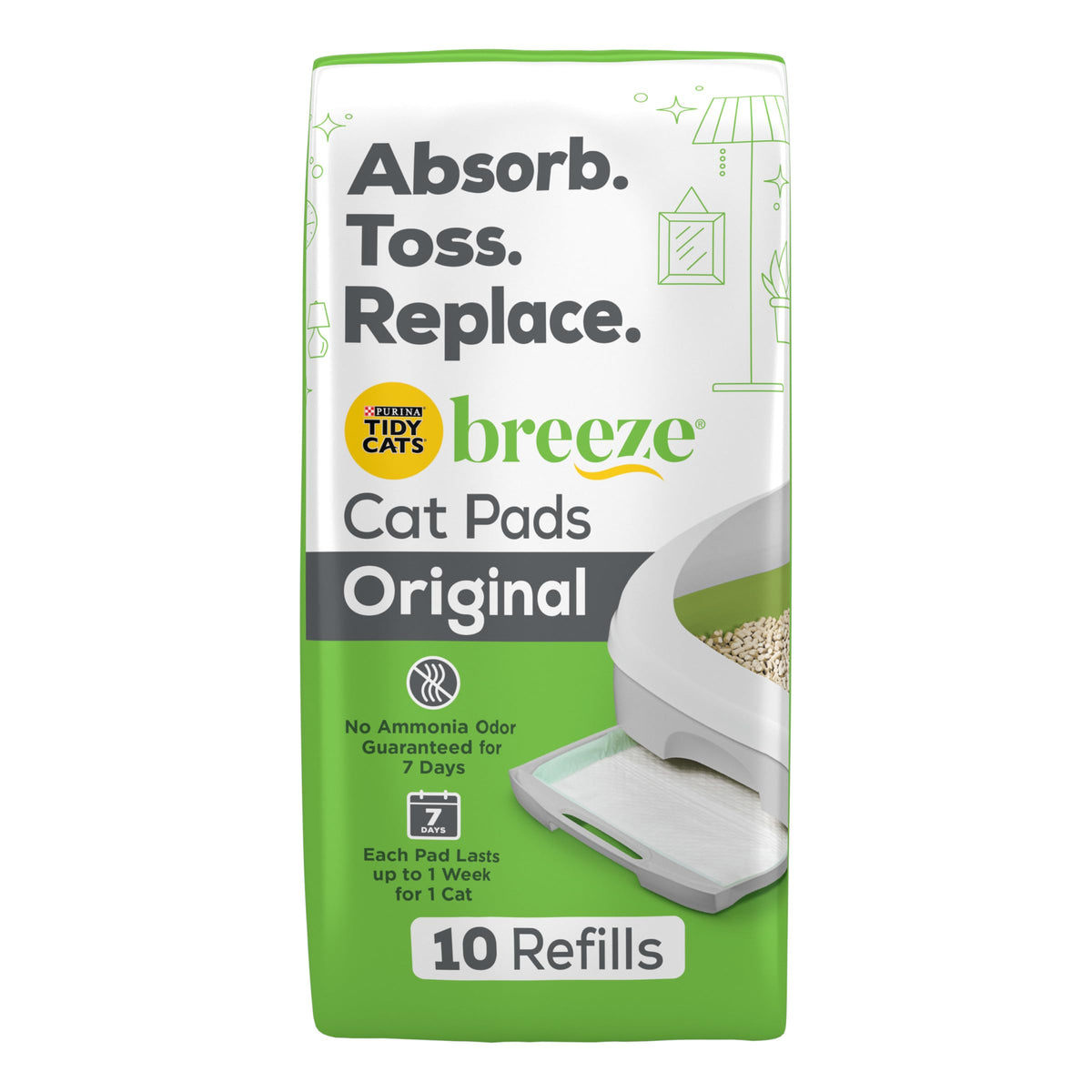 Purina Tidy Cats Breeze Litter System Cat Pad Refills 10Ct Pack Tidy Cats Cat Litter Pads - (6) 10 Ct Pouches