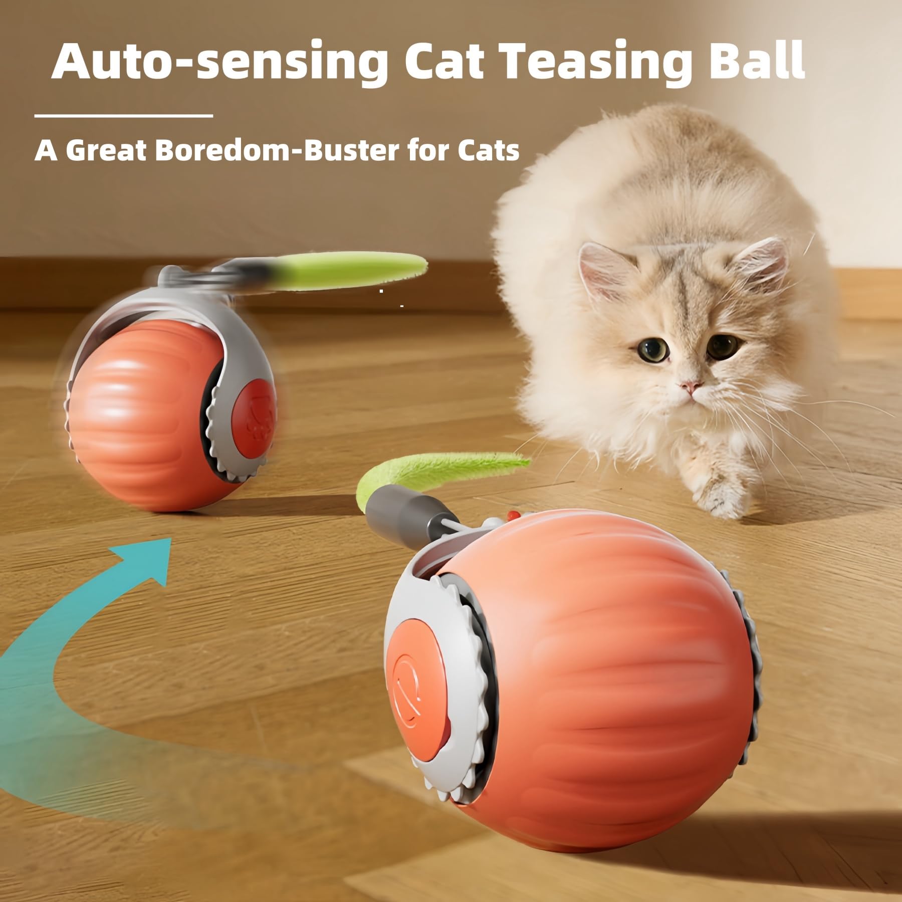 Upgraded Racing Tail 5.0 Indoor Cat Interactive Toy: Sensor Cat Teasing Ball, Pet Electronic Chasing And Exercise Toy, Specially