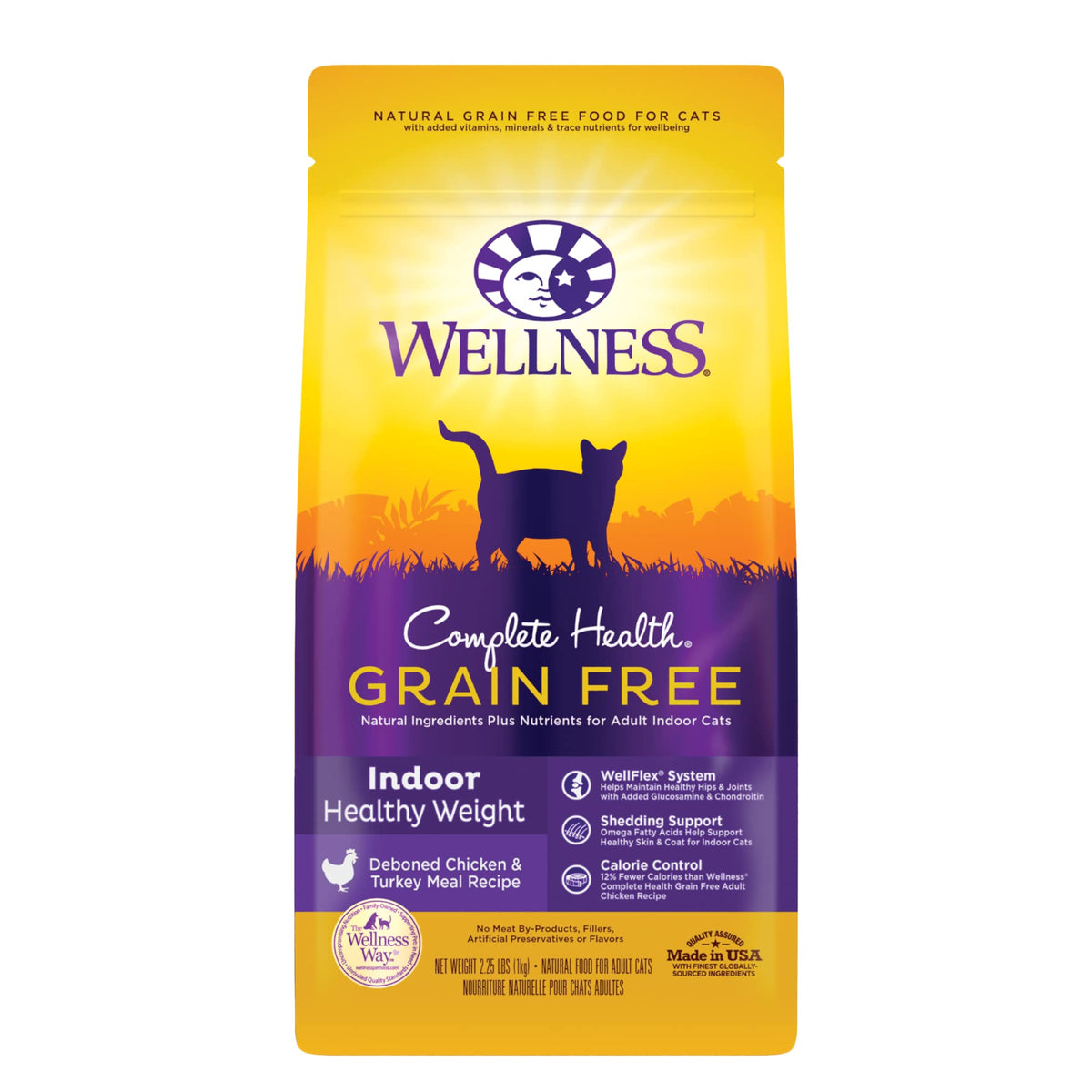 Wellness Complete Health Grain-Free Indoor Healthy Weight Chicken Recipe Dry Cat Food, 2.25 Pound Bag