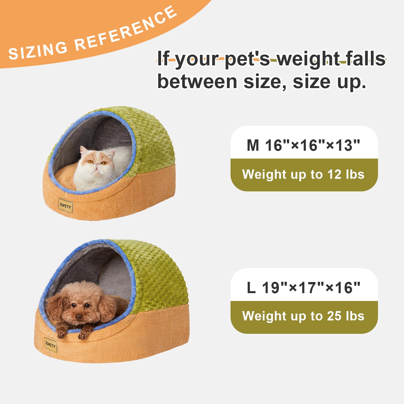 Jiupety Cute Cat Beds For Indoor Cats, Cave Bed For Kittens, Hideaway Cat House & Tent With Anti-Slip Bottom, Washable Removable