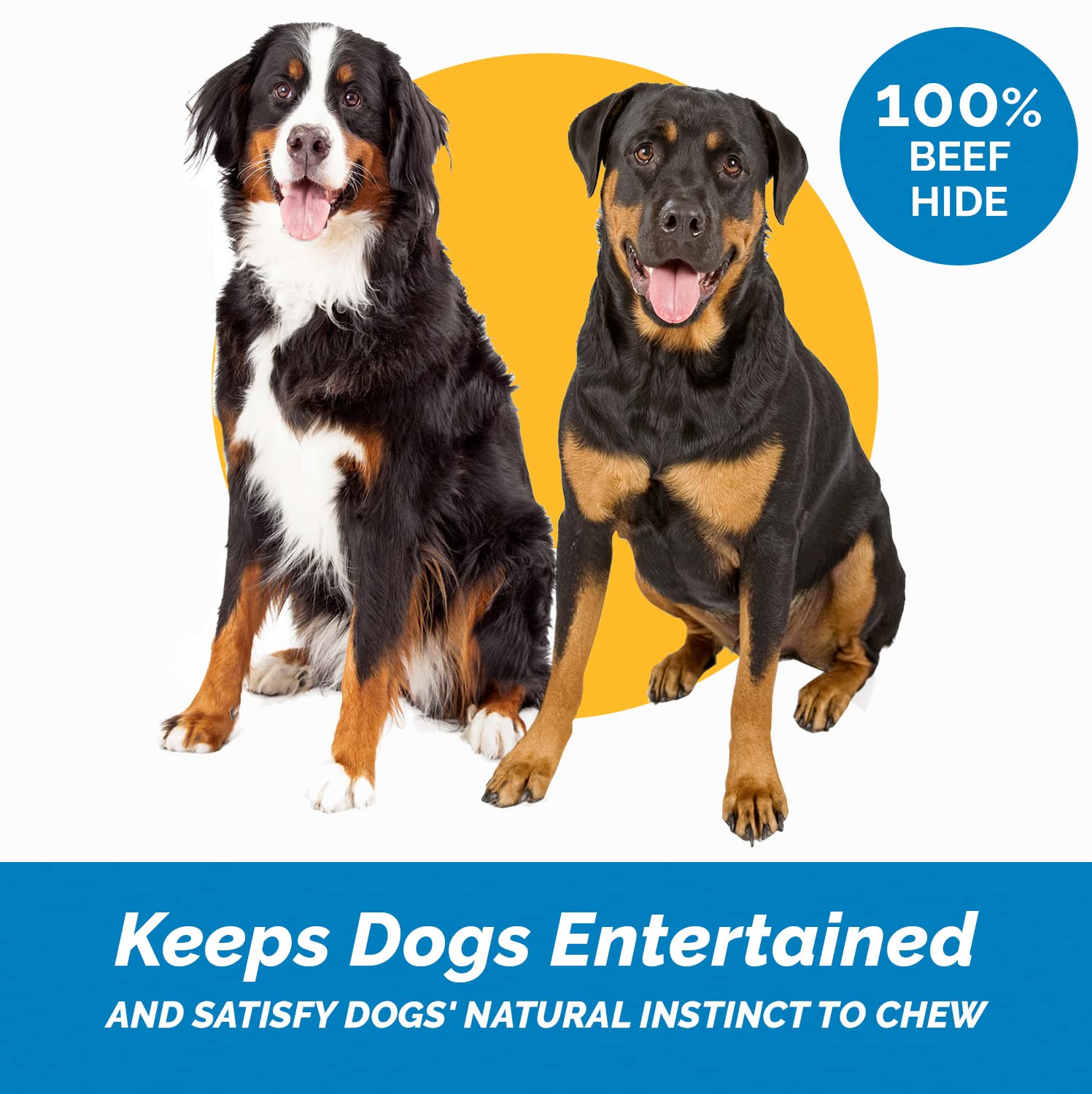 123 Treats Rawhide Chews Dog Chips, Premium Beef Hide (1 Pound) Natural Grass Fed Livestock with No Hormones, Additives or Chemi