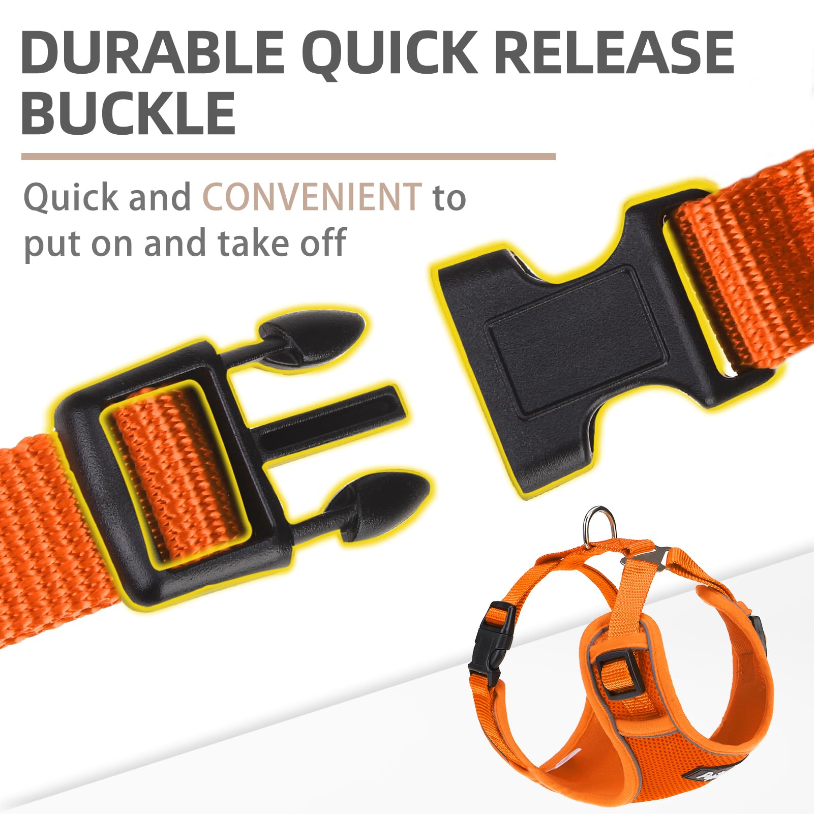 Pupteck Dog Harness And Leash Set For Small Medium Dogs No Pull, Soft Mesh Adjustable Puppy Cat Harness Reflective At Night, Ora