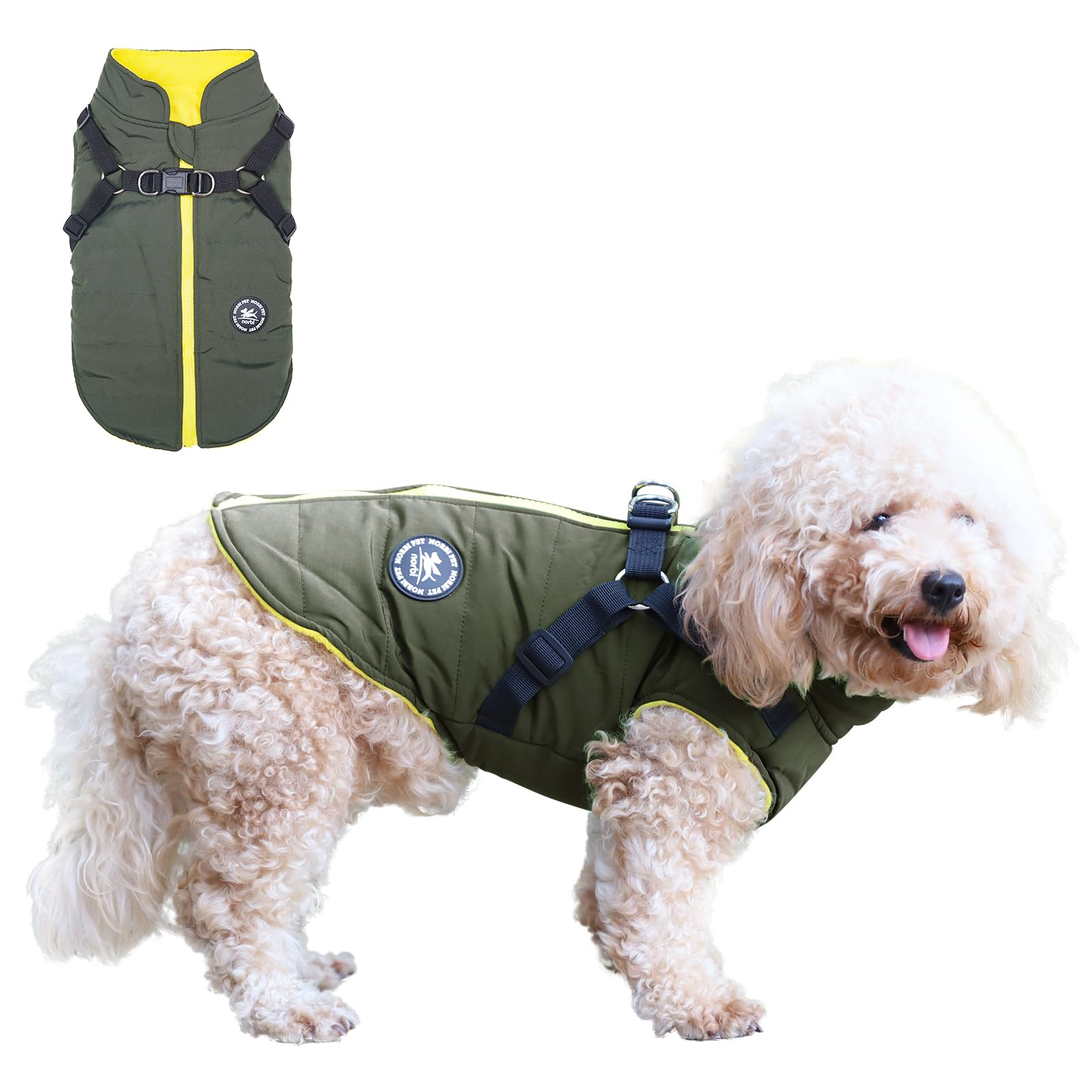 Norbi Dog Coat, Winter Coat With Harness Built In, Adjustable Warm Coats For Small Medium Large Dogs Cold Weather Coats