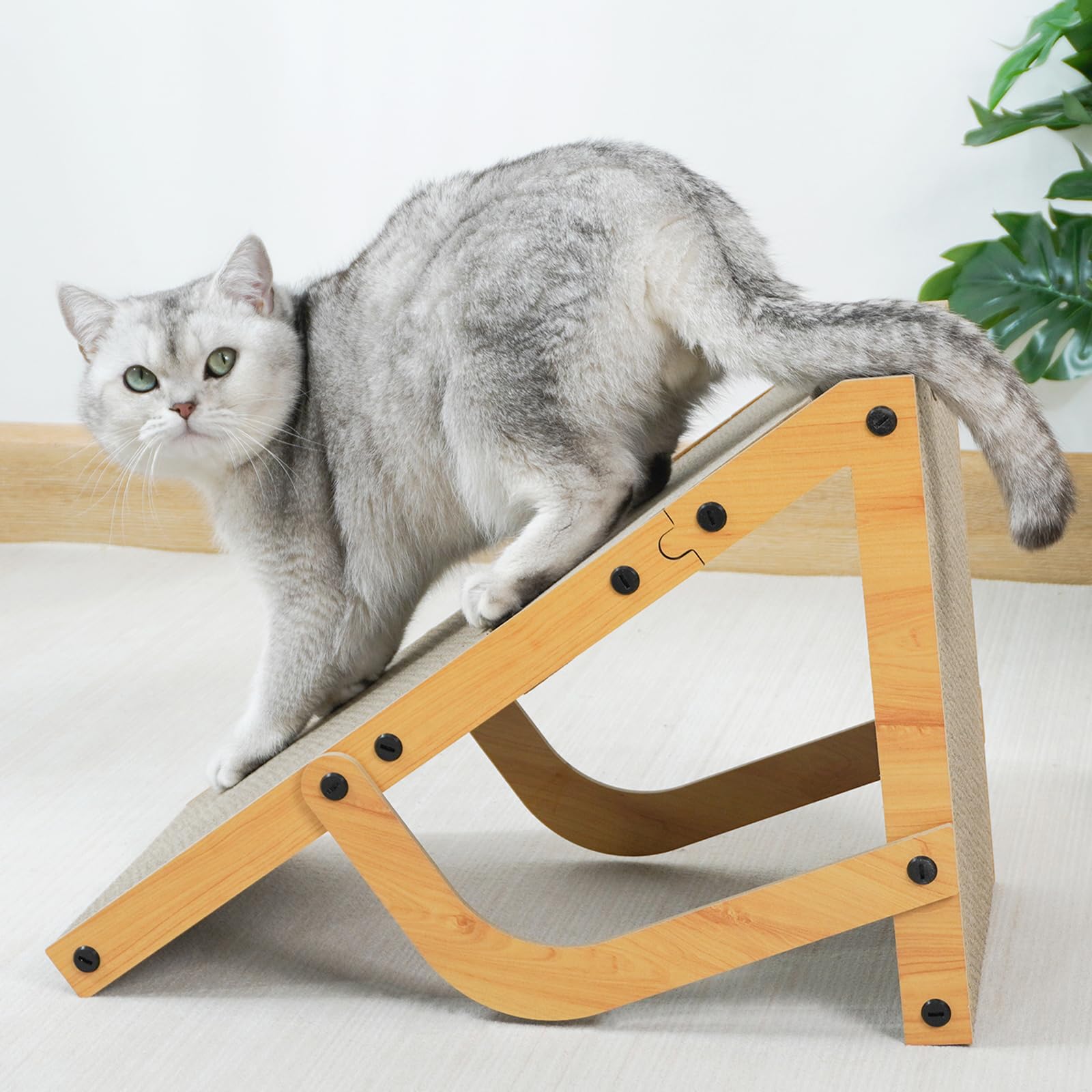 Uuig Cat Scratcher, Cardboard Cat Scratchers For Indoor Cats, 22.4 X 9.8 Inches Cat Scratching Board, Ramp L Shape Cat Scratch P
