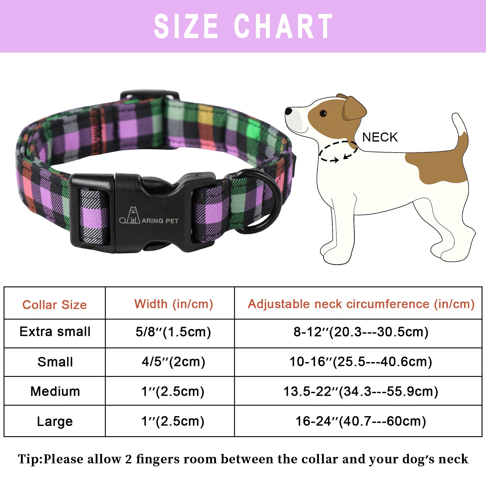Aring Pet Halloween Dog Collar-Cotton Lightweight Dog Collars, Adjustable Halloween Plaid Pet Collar Puppy Collars With Quick Re