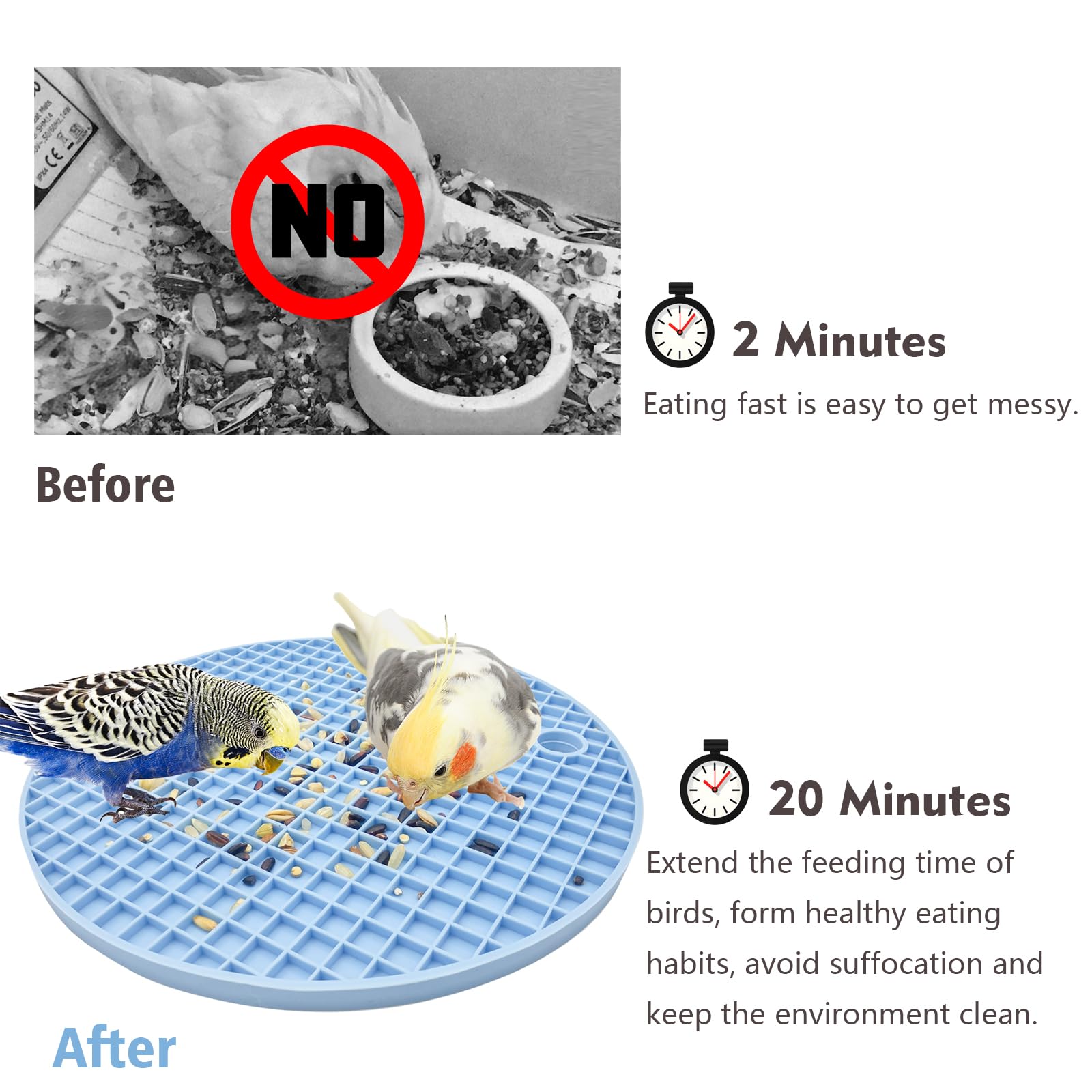 2Pcs Bird Foraging Toys Puzzle,Bird Slow Feeder Mats, Extend Feeding Time with Interactive Foraging Toys,Enrichment Toys for Par