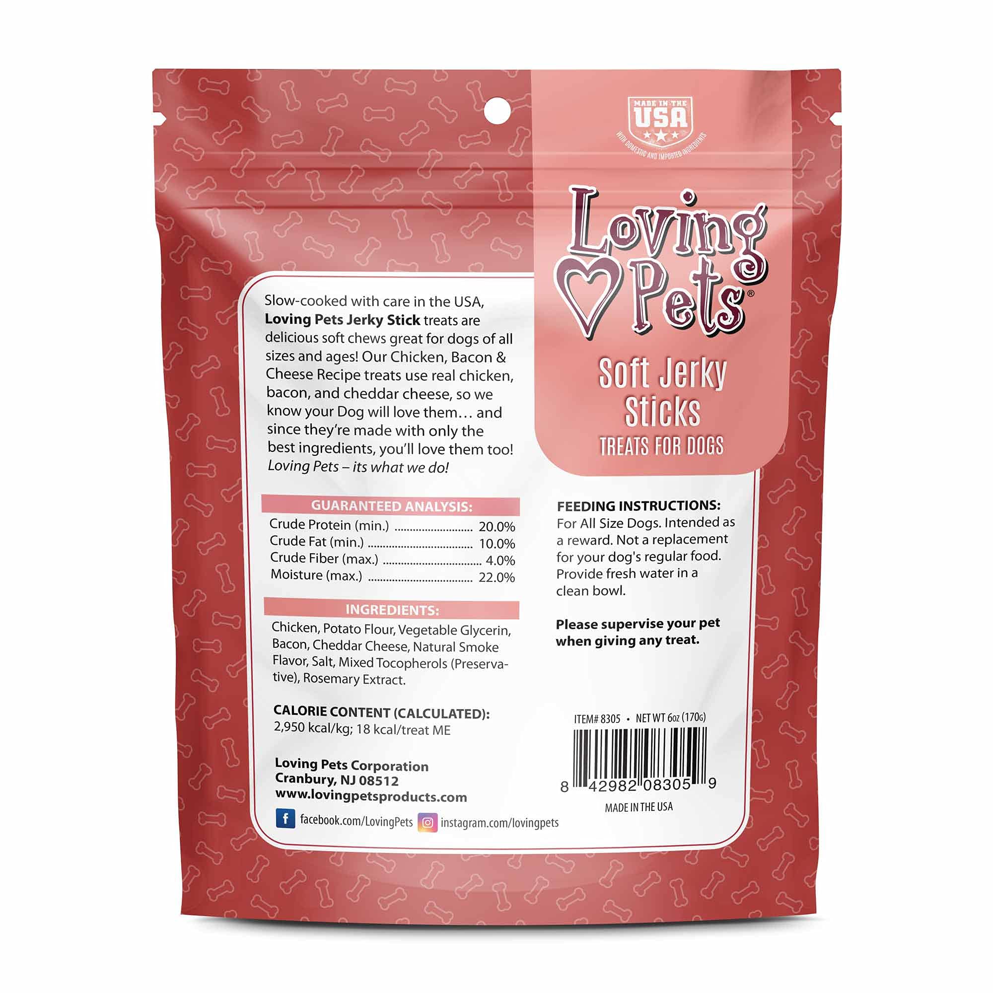 Loving Pets Soft Jerky Sticks Bacon Flavor