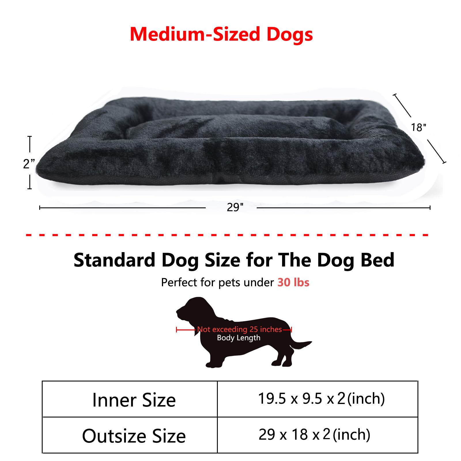 Zihapgpzp 30 Inch Dog Crate Bed Pad For Kennel Or Cage Washable,Soft Cozy Dog Crate Mat Fit Medium Dogs Up To 30 Lbs,Pet Sleepin