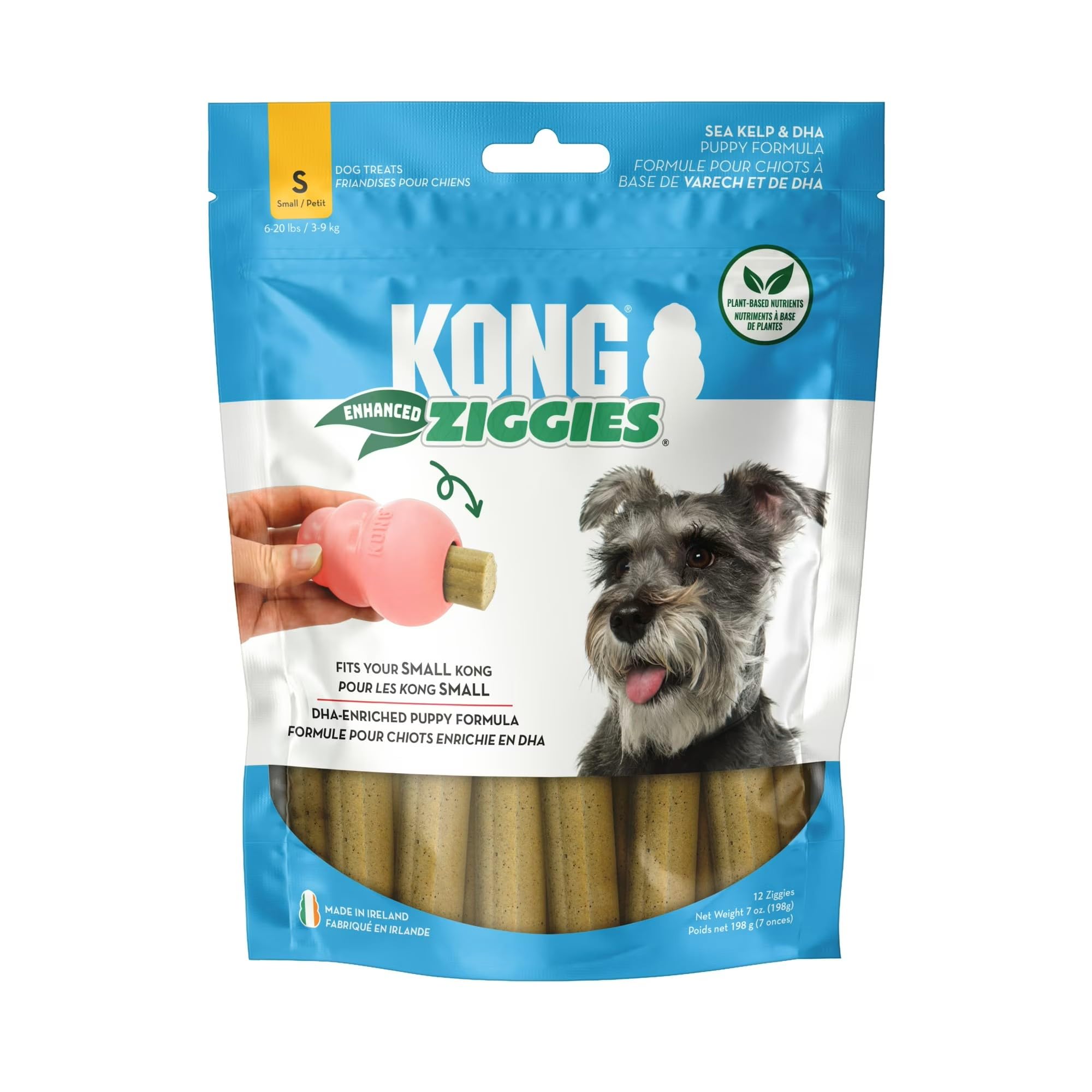 KONG Puppy Ziggies Enhanced Teeth Cleaning Dog Treats - Can Be Used Rubber Classic Toys (Medium/Large)