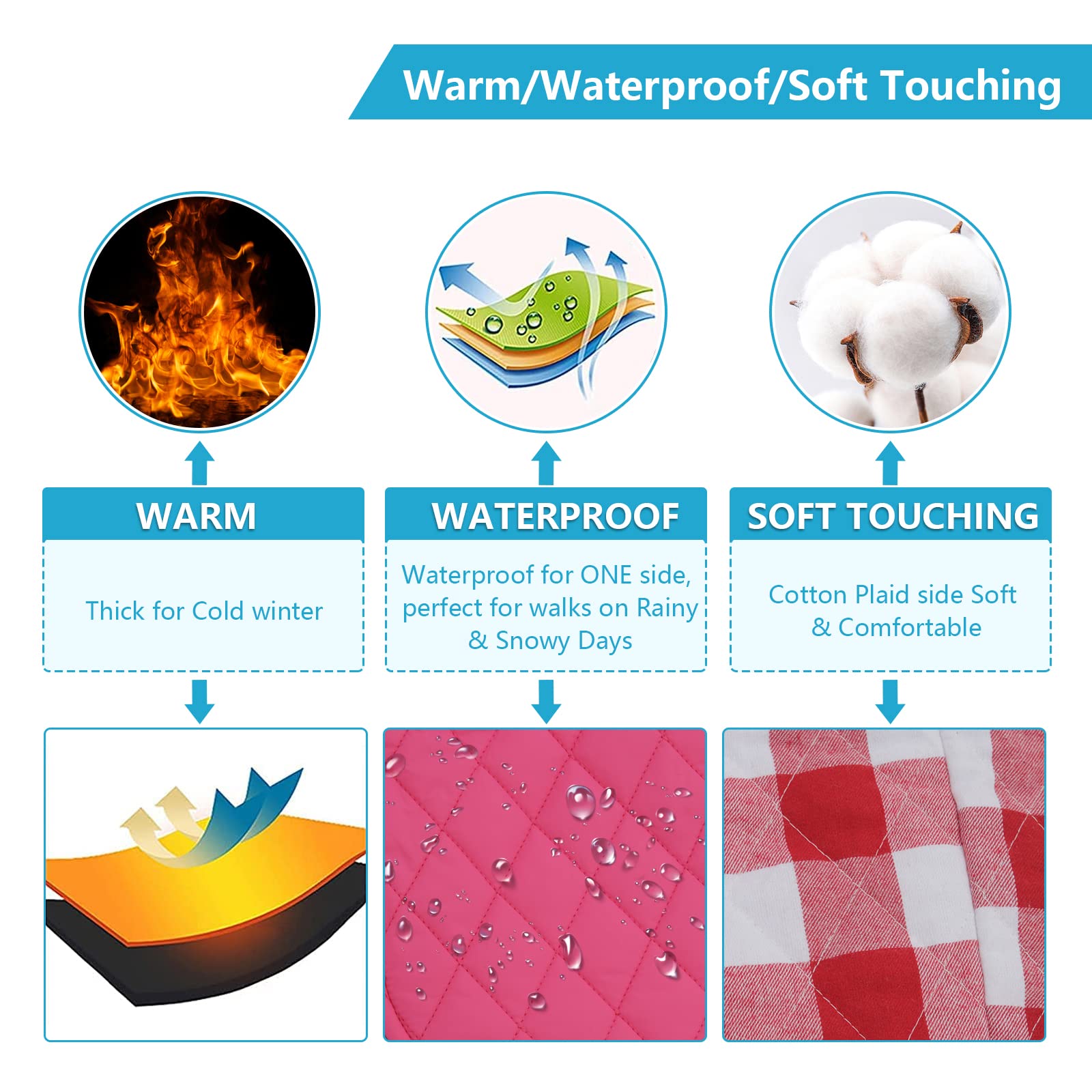 Geyecete Dachshund Coat,Dachshund Winter Coat,Warm Dachshund Coat Waterproof Windproof, High Neckine String Holes Miniature Dachshund Jacket For Small Dog-Pink-Xl