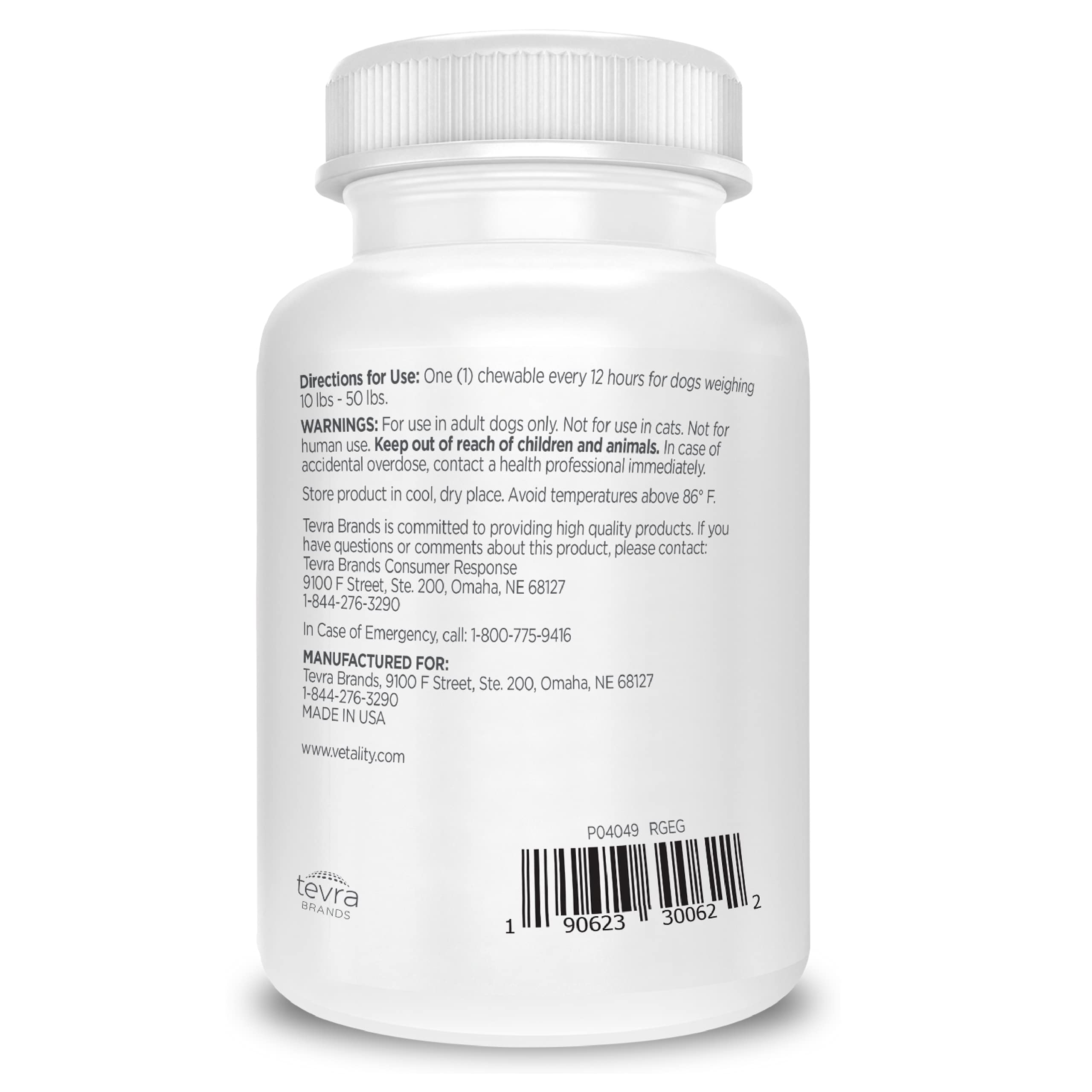 Vetality Canine Aspirin for Dogs | Fast Pain Relief | Large to X-Large Dogs | Liver Flavor | 120 Chewable Tablets