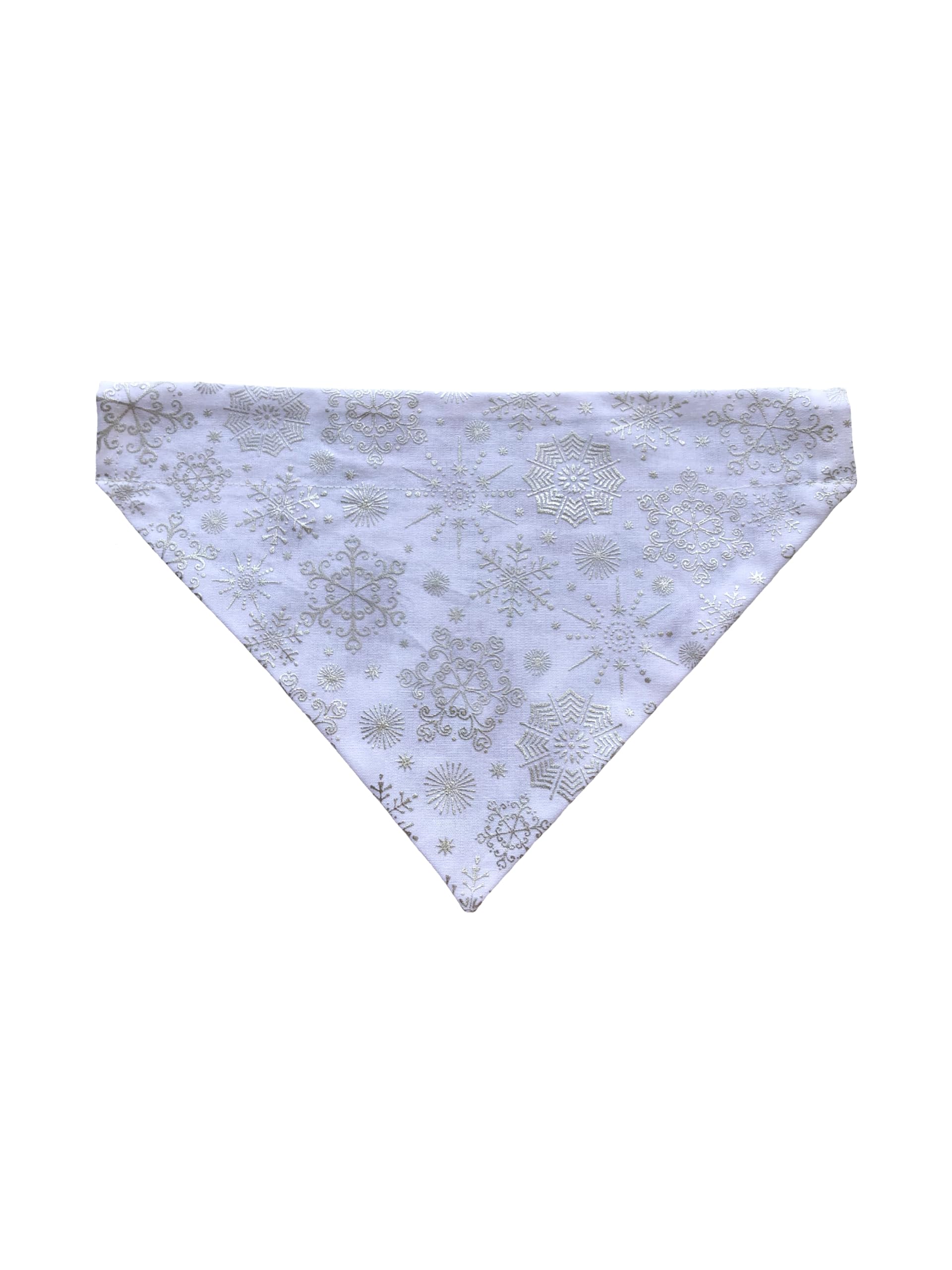 Christmas Bandana | Reversible Dog Bandana | Slip Over The Collar Bandana | For Small Medium Or Large Dogs (Snowflakes And Pinec