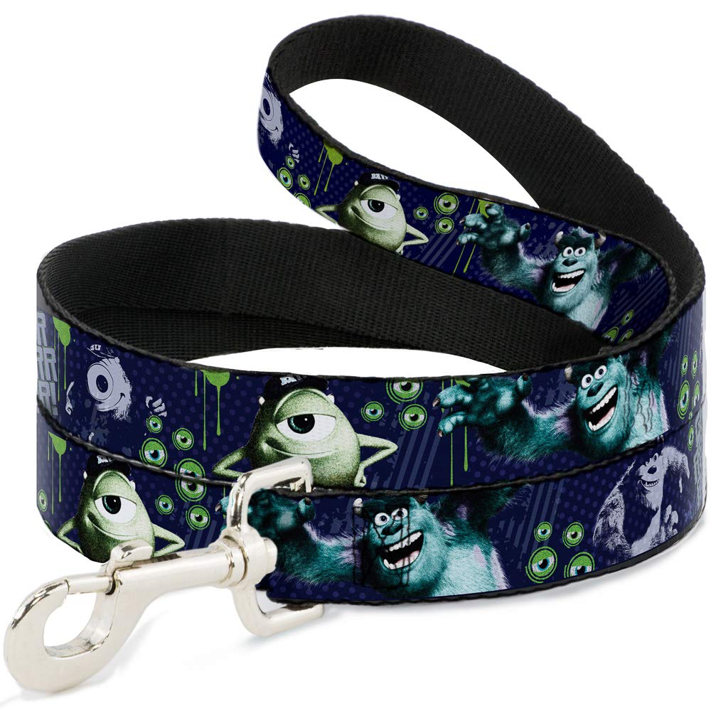 Buckle-Down Pet Leash - Monsters University Sully & Mike Poses/Grrrrr! - 6 Feet Long - 1.5'' Wide