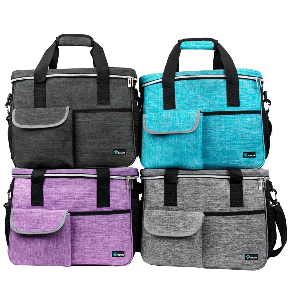 PetAmi Dog Travel Bag, Travel Pet Bag Organizer, Dog Food Travel Bag with Food Container and Bowls, Dog Travel Supplies Gift Acc