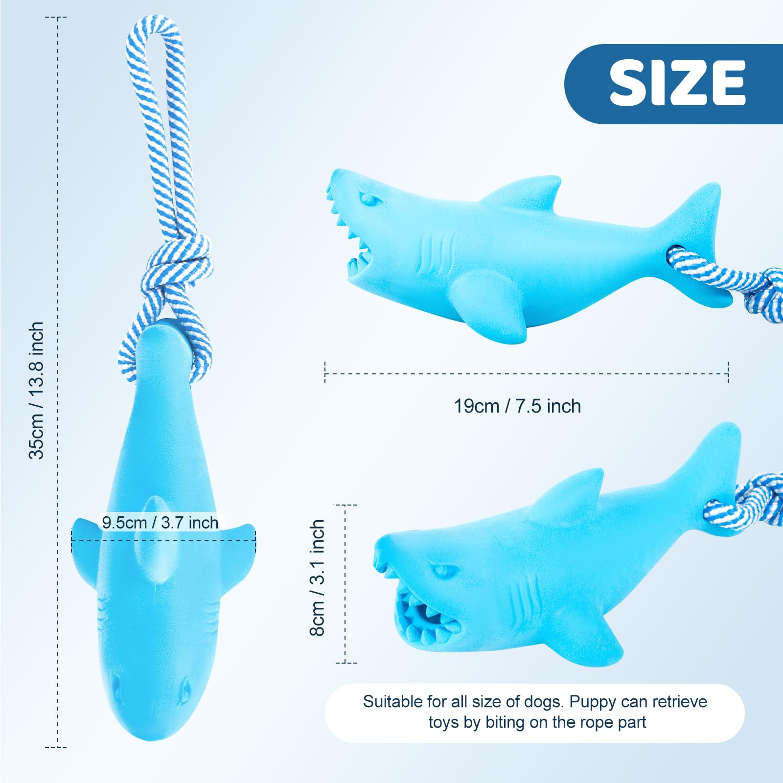 Coubontail Floating Dog Chew Toy For Aggressive Chewers, Pool With Rope For Interactive Fetch & Play, Beach Set (Shark)