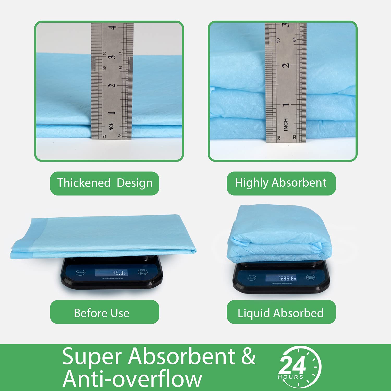 Deep Dear Pet Training And Puppy Pads 24'X24' (75 Count), Super Absorbent Pee Pads For Dogs, Leak-Proof Dog Potty Training Pads For Puppies, Cats, Rabbits, Disposable Pet Pads For Housetraining