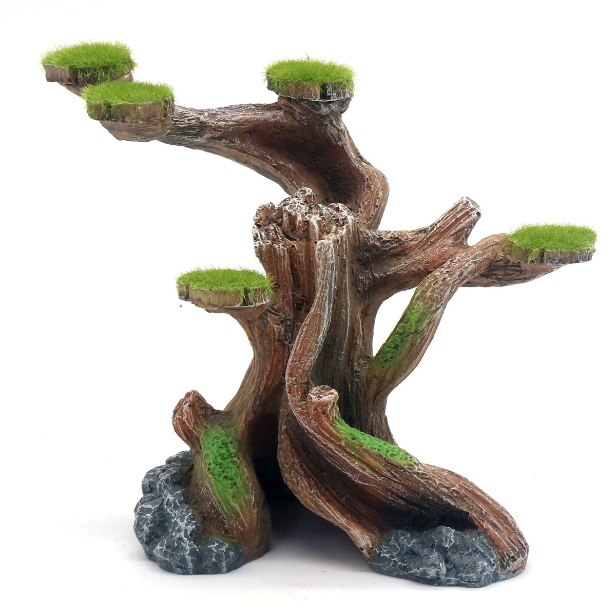 Relaqcc Reptile Decor Aquarium Decorations Artificial Moss Resin Fish Tank Rocks Simulation Hollow Tree Leopard Gecko Trunk Accessories Aquarium View(Small)