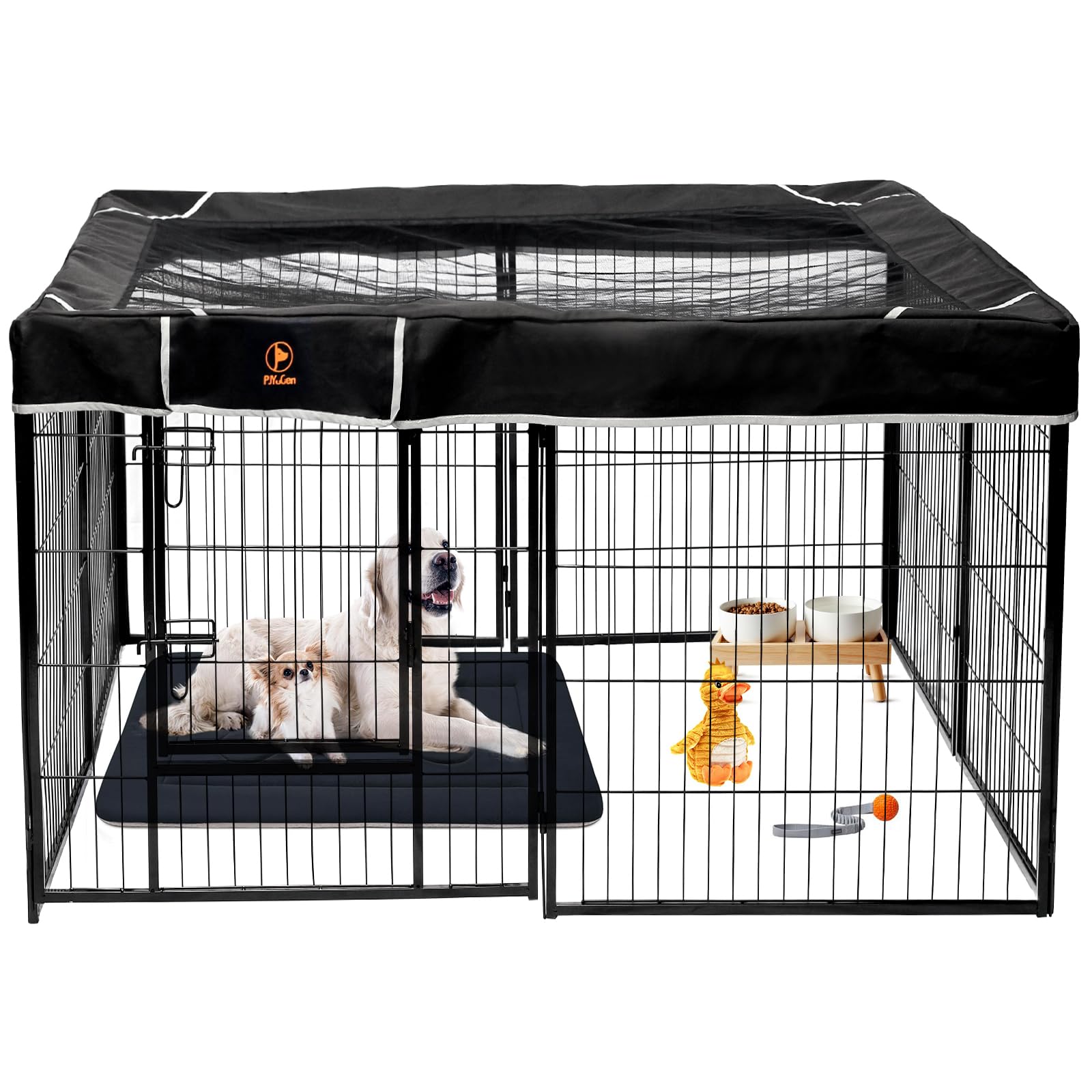 Pjyucien Square Top Cover - Fits 8 Panels 24 Inch Width Metal Dog Fence Dog Playpen (Note: Only Playpen Top Cover, No Playpen!!!