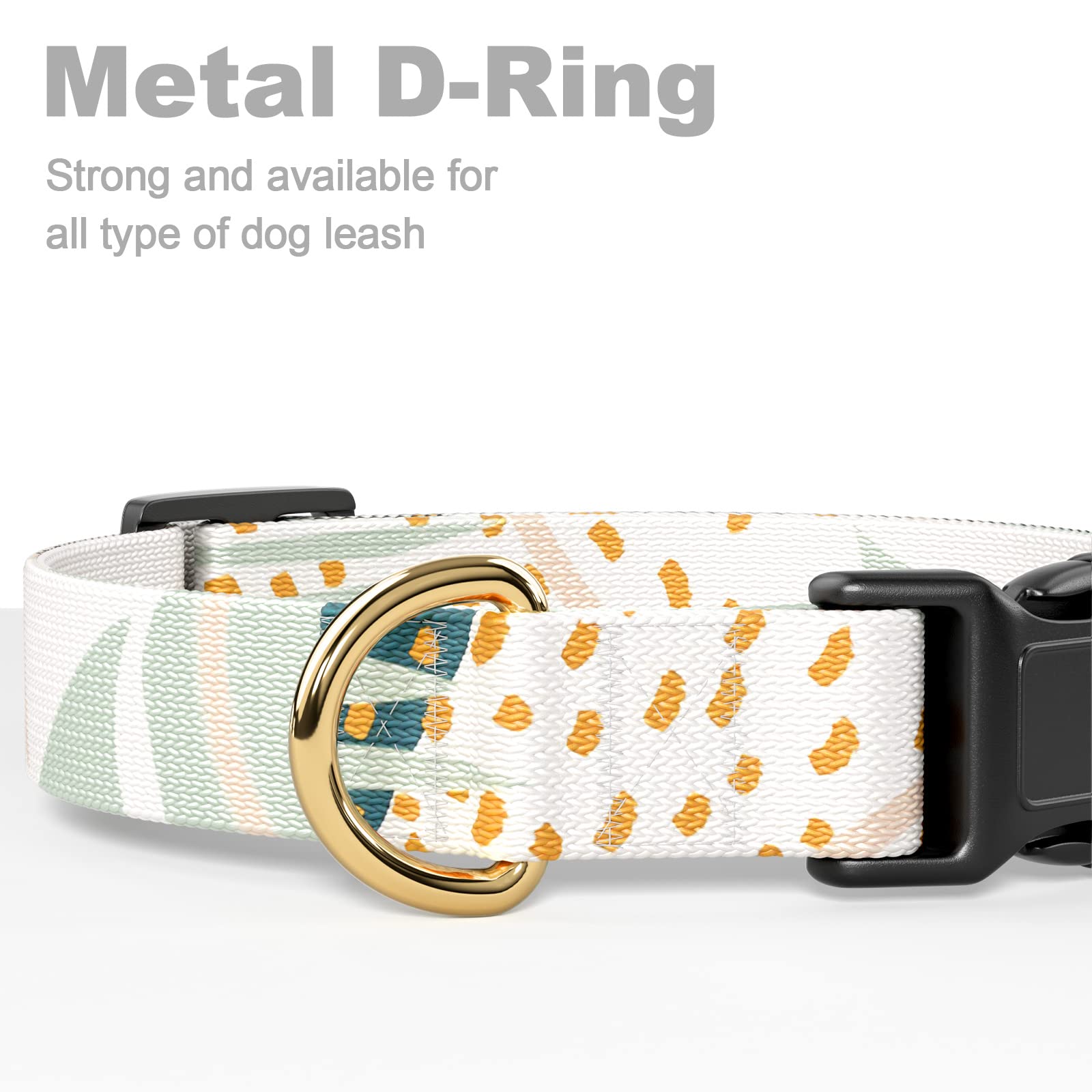 Rnivvi Dog Collar For Large Dogs, Cute Boho Heavy Duty Adjustable Puppy Collar With Quick Release Buckle For Girl & Female, Pet