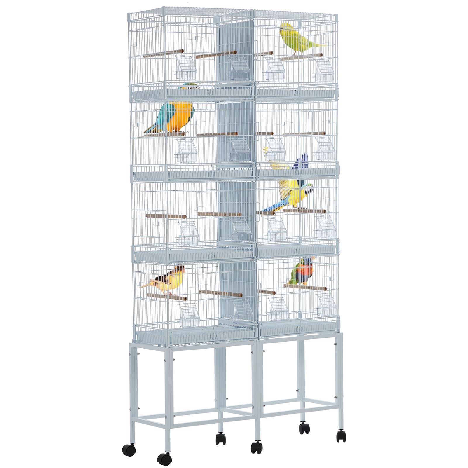 Garvee Lot-4 Breeding Bird Cage, Parrot Cage, Stackable Center Divided Breeder, Seperate Removable Tray, Removable Divider, Lock