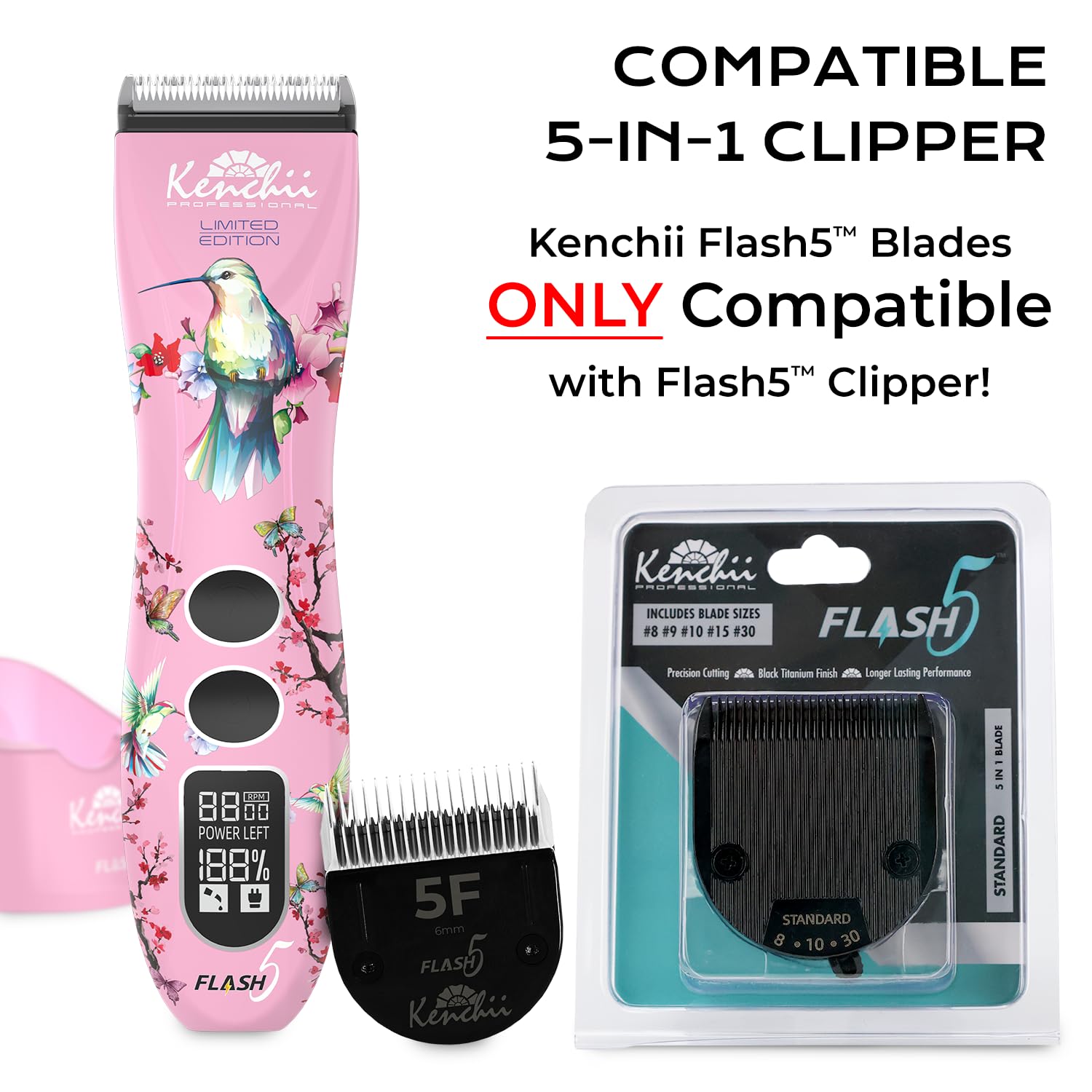 Kenchii Flash 5 Clipper Blade (Standard) Only Compatible with Limited Edition Flash 5 Clipper